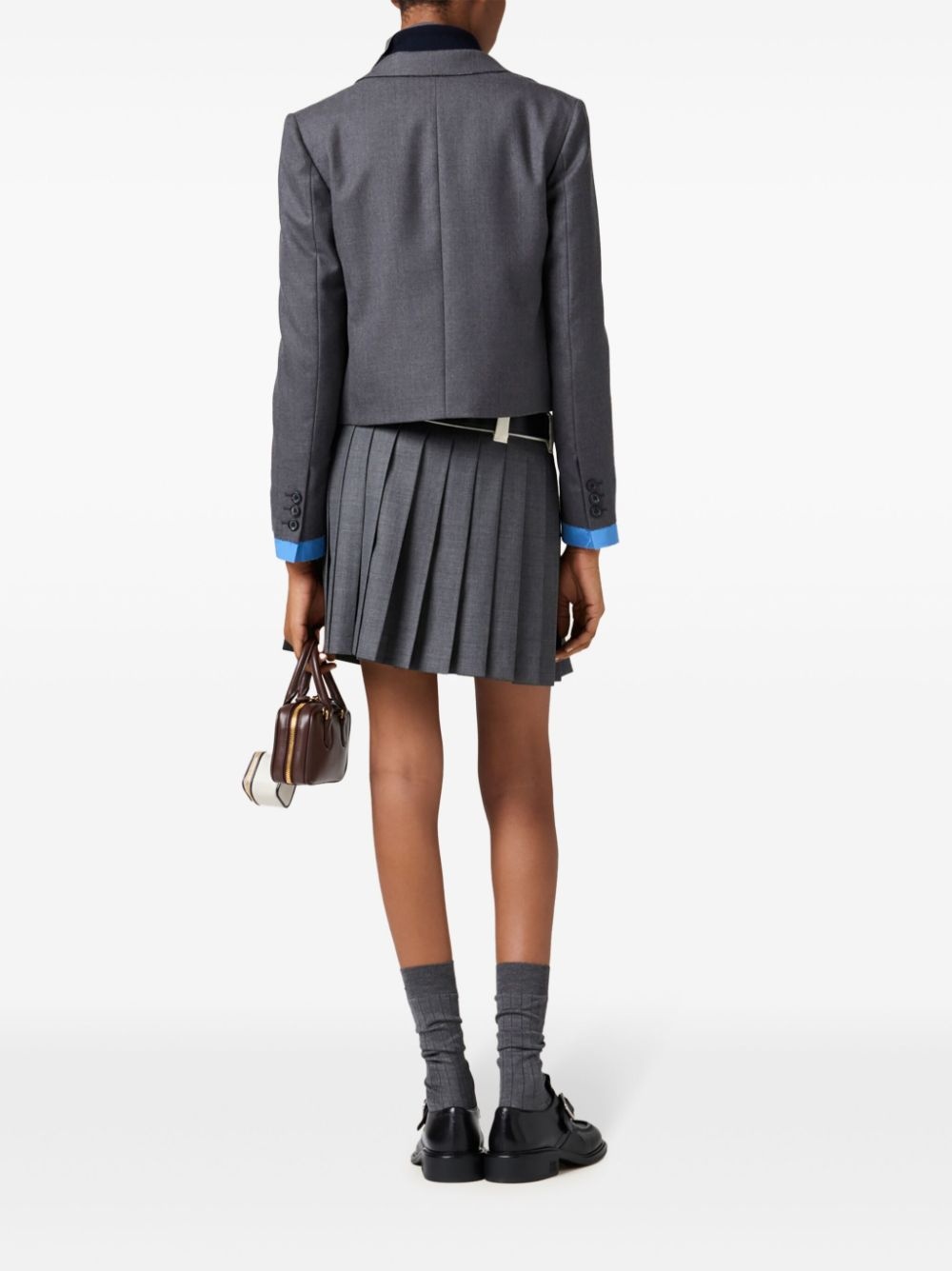 single-breasted cropped blazer - 3