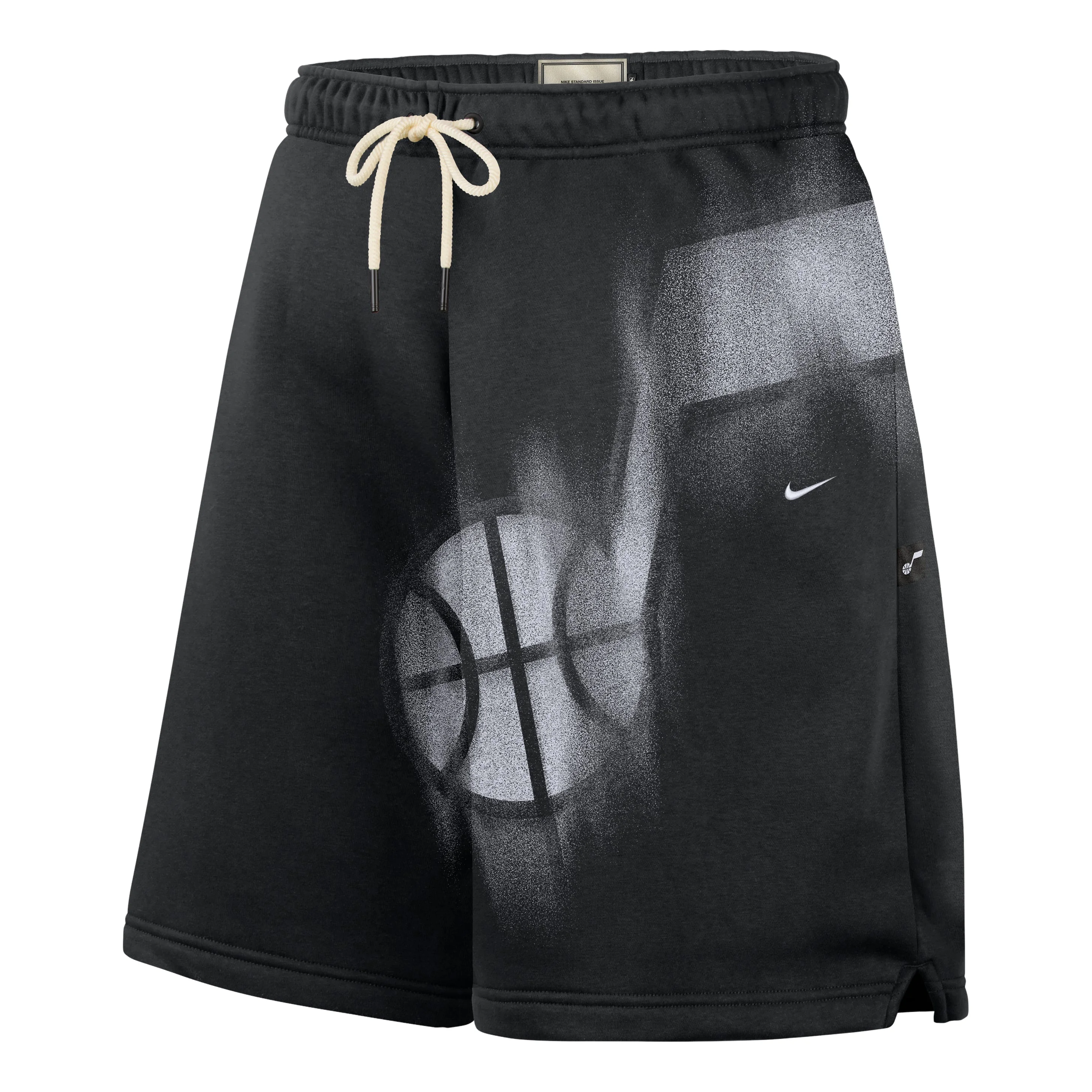 Nike Utah Jazz Standard Issue Fleece Shorts 'Black White' IQ1549-010 - 1