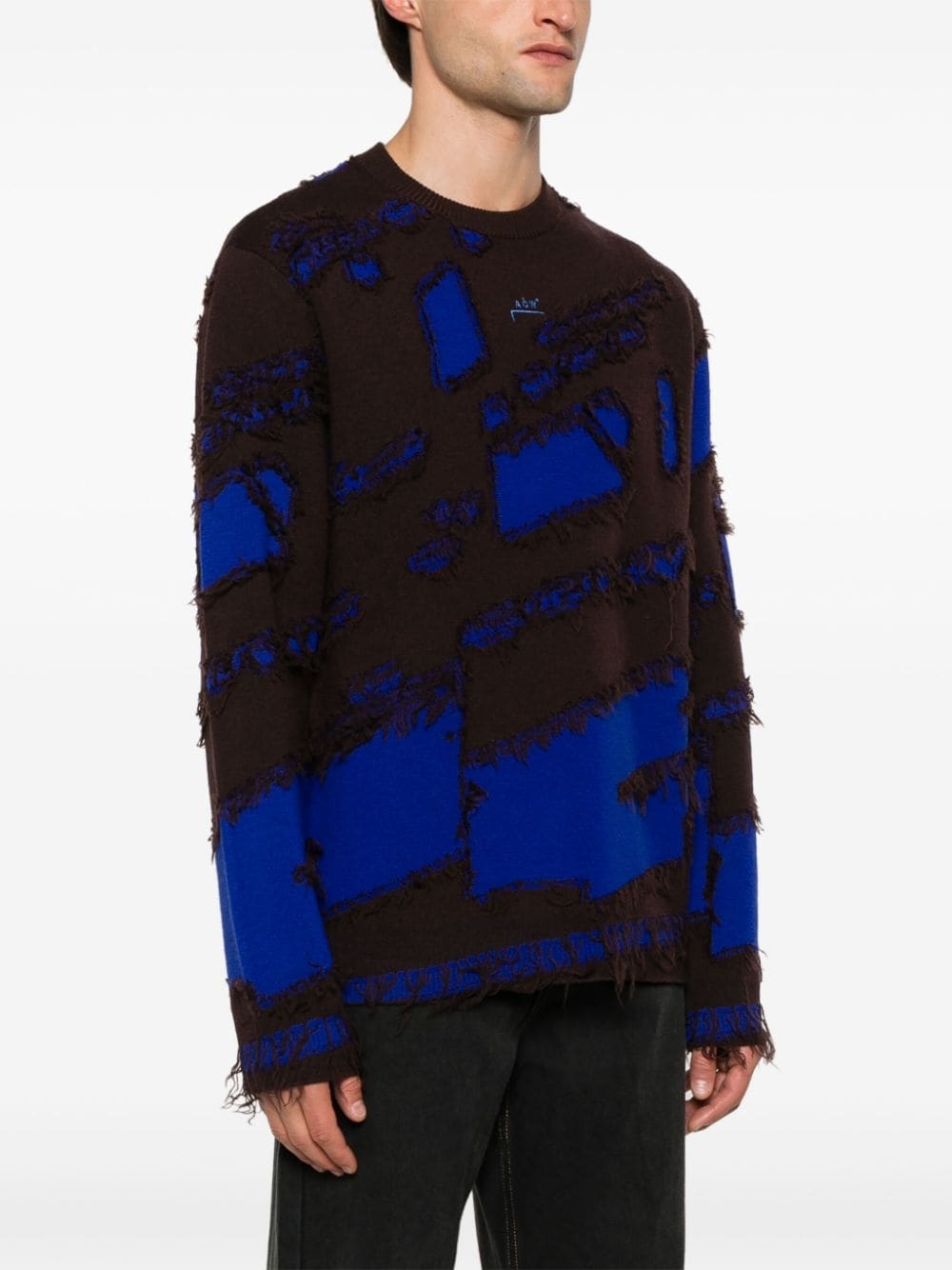 frontage-knit crew neck sweater - 3
