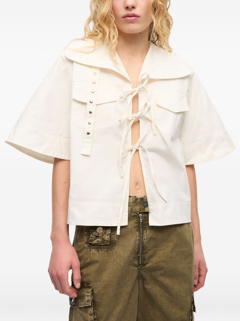 self-tie blouse - 3