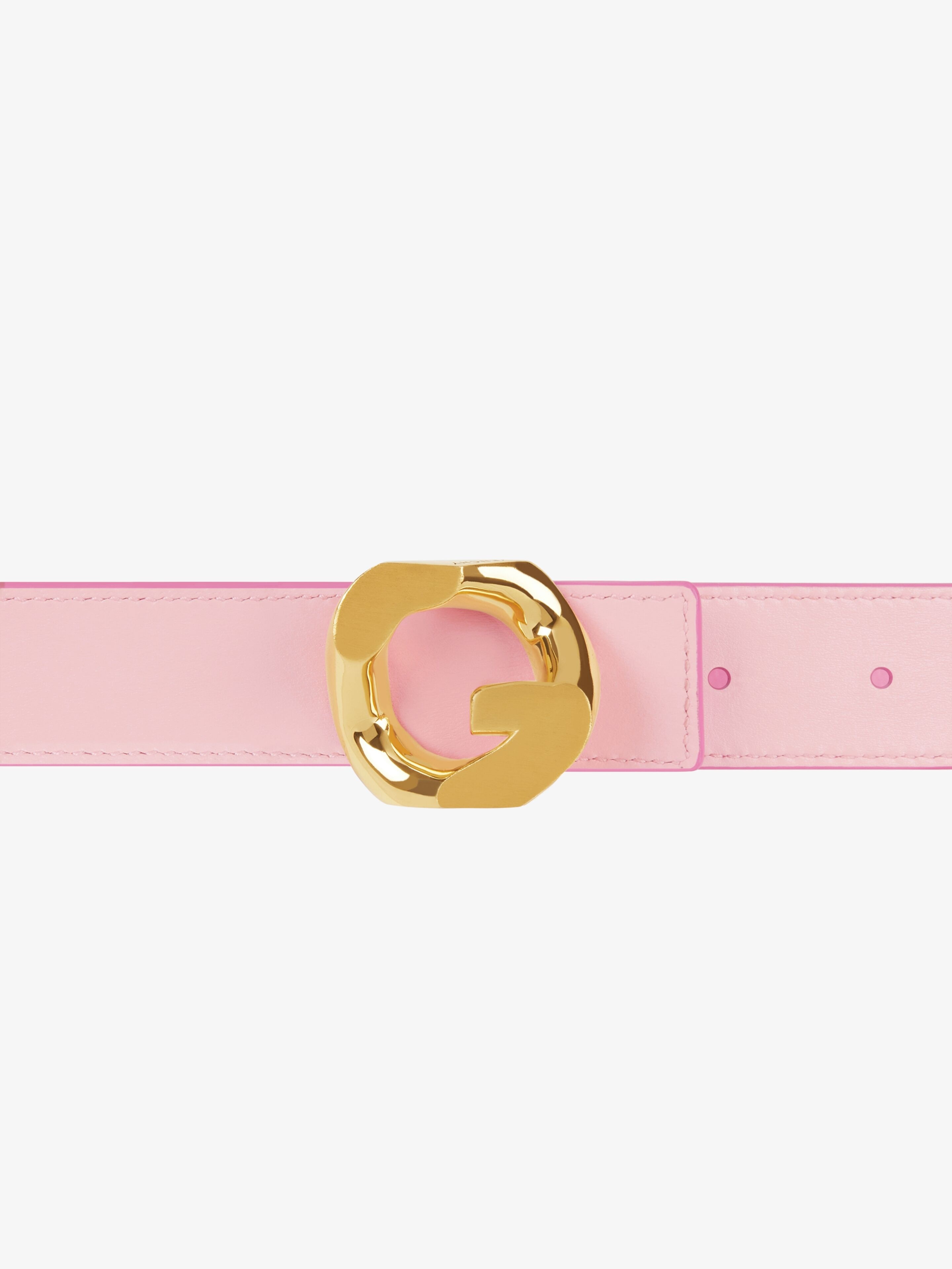 G CHAIN BUCKLE REVERSIBLE BELT IN LEATHER - 5