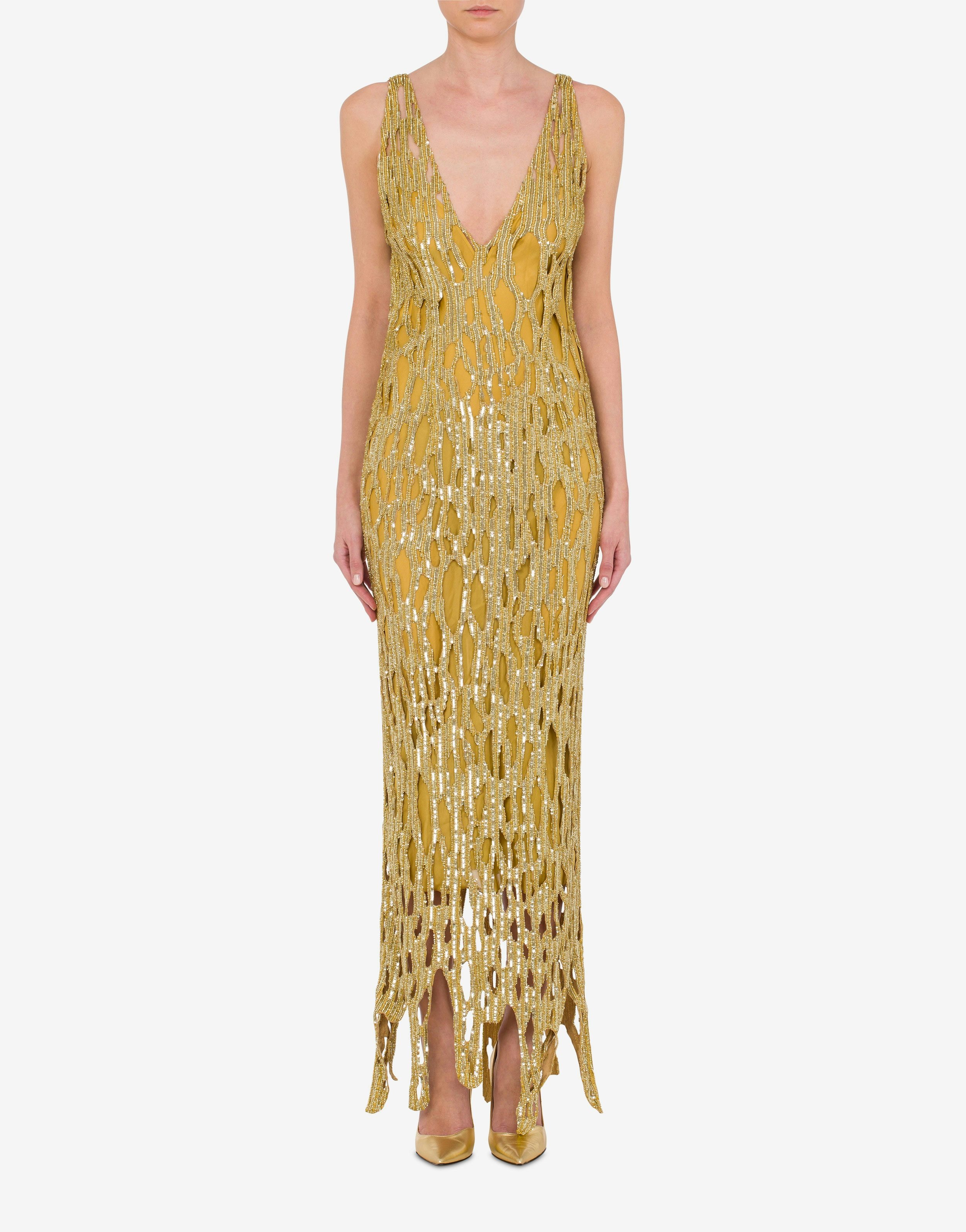 MORPHED EFFECT SATIN DRESS WITH SEQUINS - 2