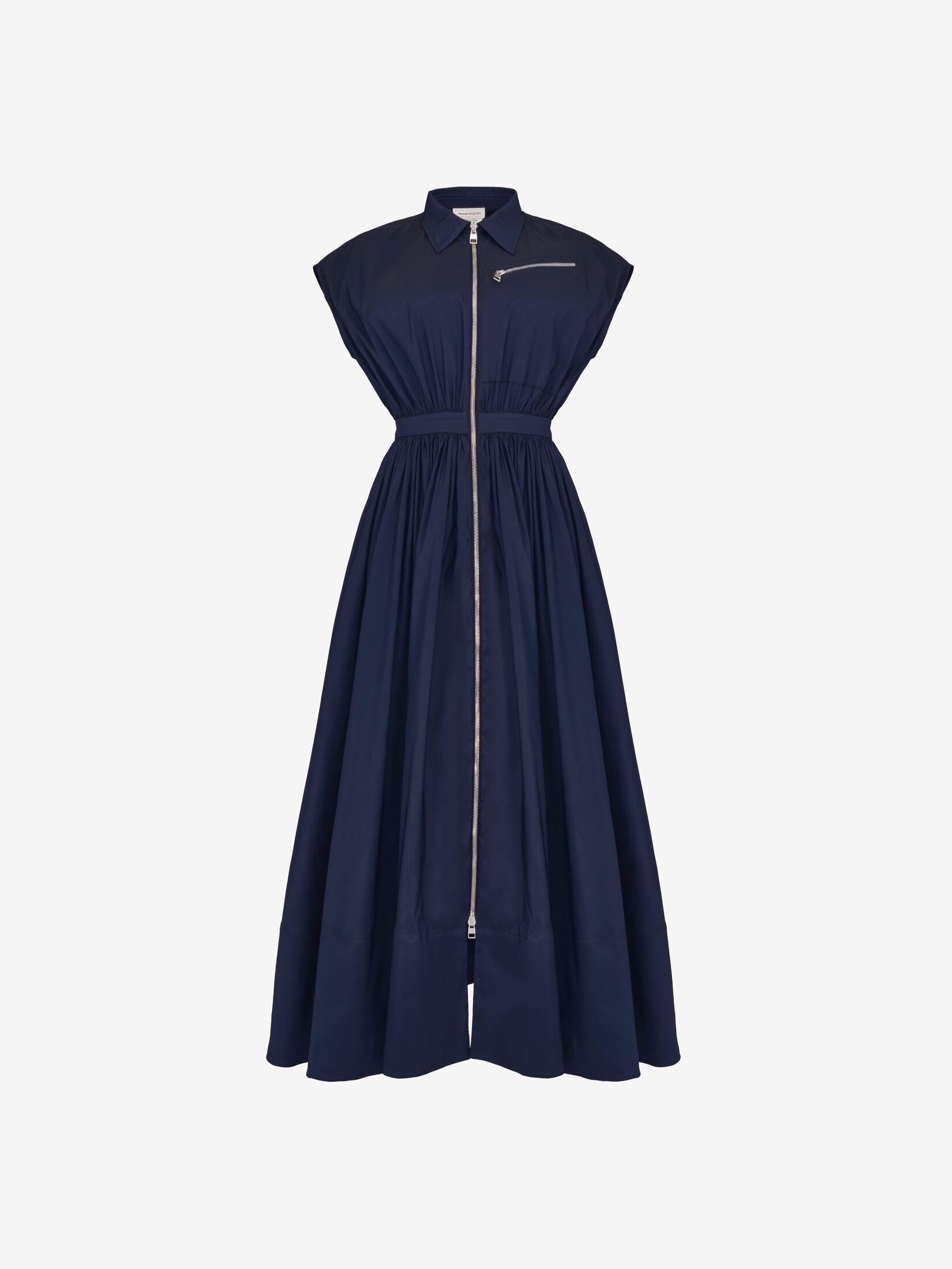 Women's Dropped Shoulder Shirt Dress in Electric Navy - 1