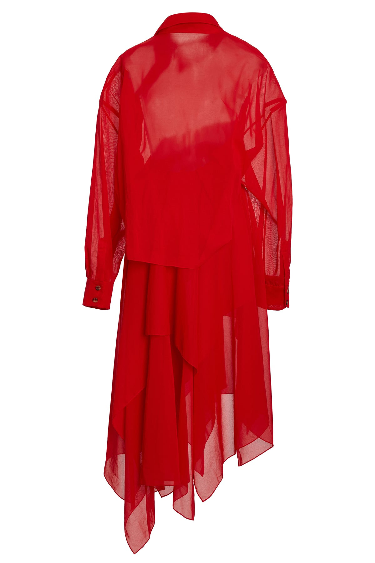 ORGANZA SHIRT DRESS RED - 8