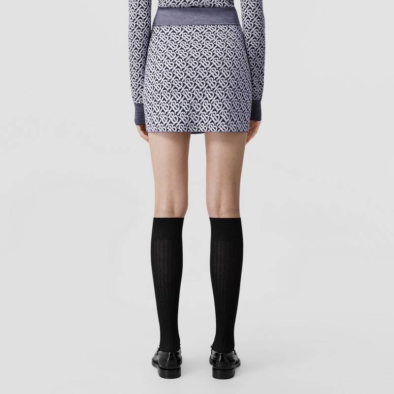 Monogram Wool Blend Jacquard Mini Skirt 4