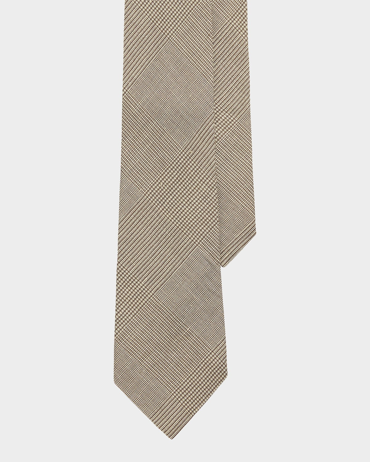 Men's Linen and Mulberry Silk Glen Plaid Tie - 1