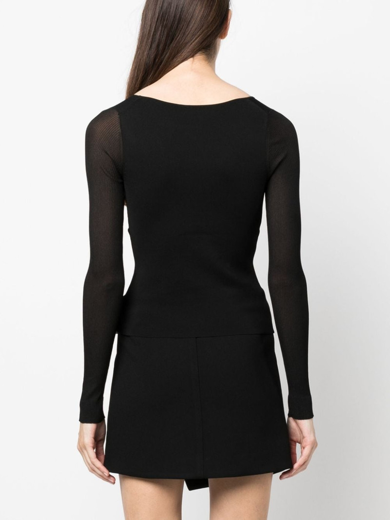 sweetheart-neck fine-knit top 4