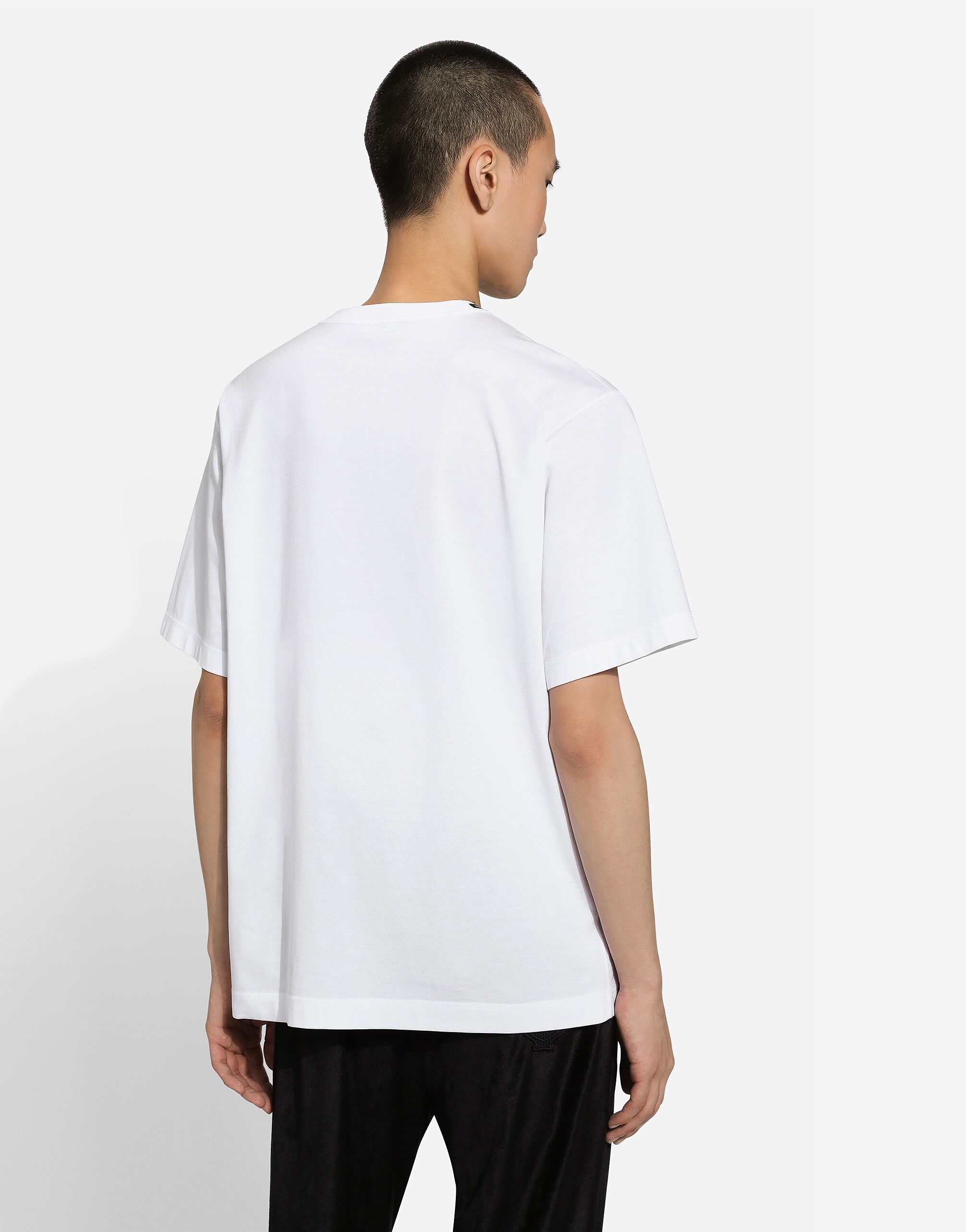 Cotton T-shirt with logo embroidery - 5