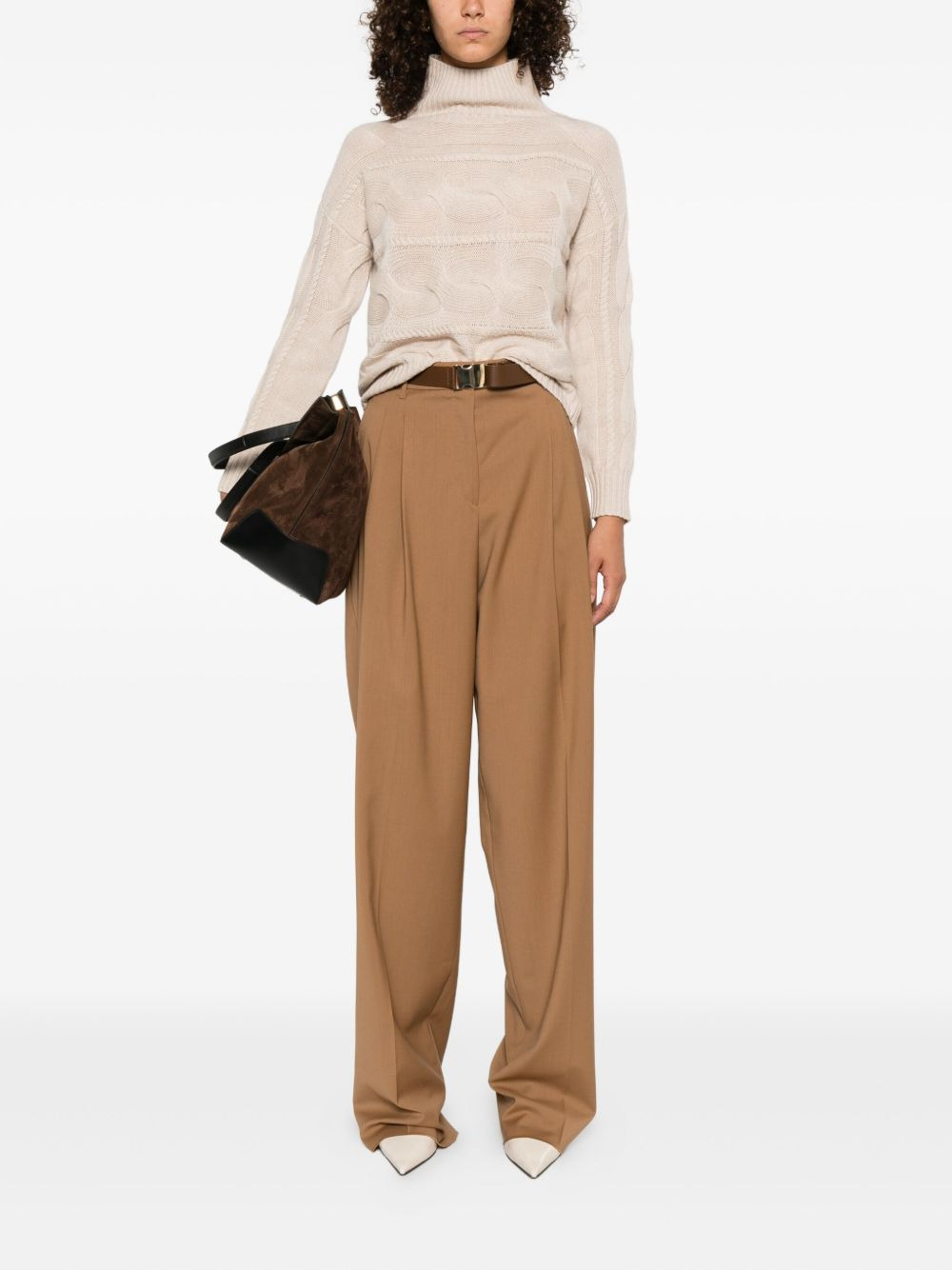 pleated belted trousers - 2