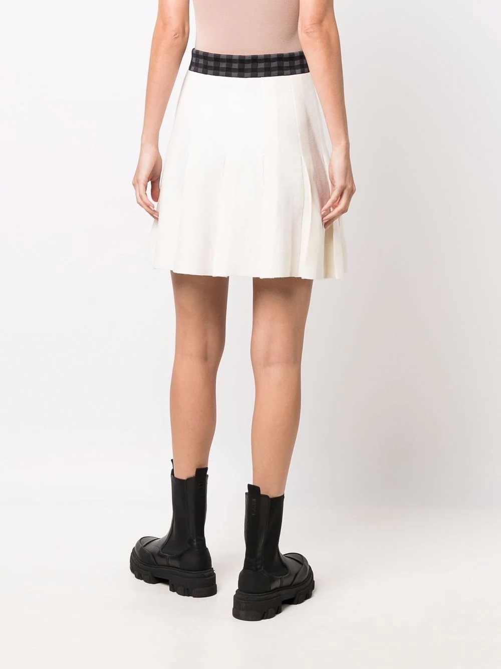 embellished logo-waistband skirt - 4