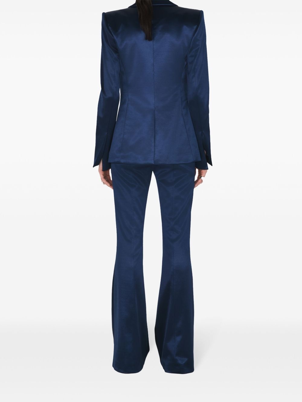 Sculpted single-breasted satin blazer - 4