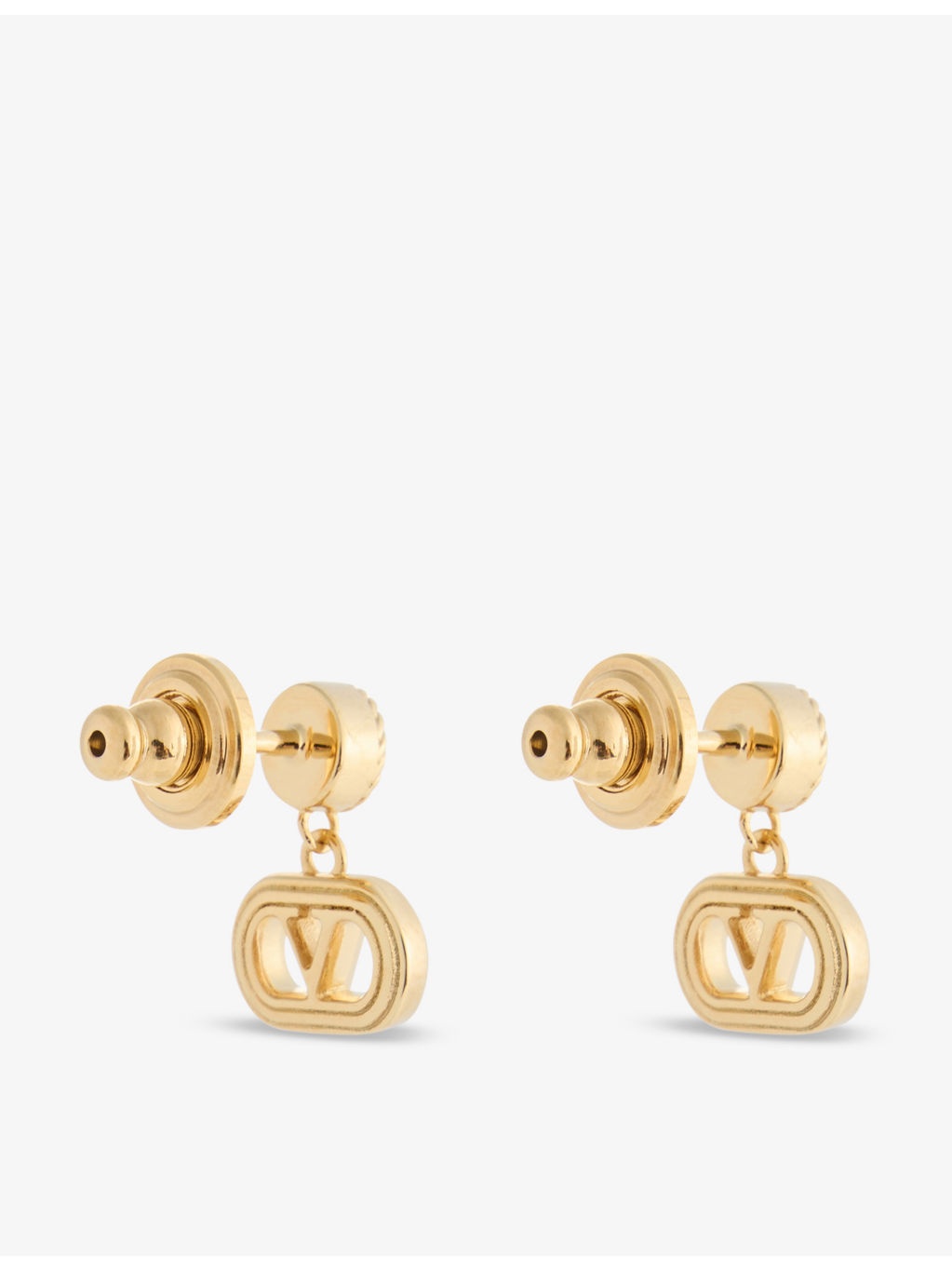 Ovalette Gold-Plated Brass and Crystal Earrings - 4