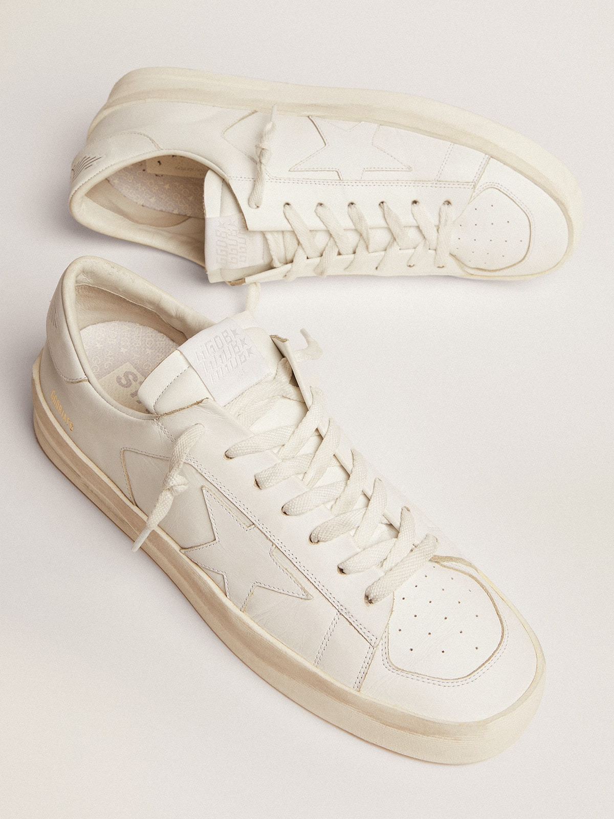 Men's Stardan in white leather - 4