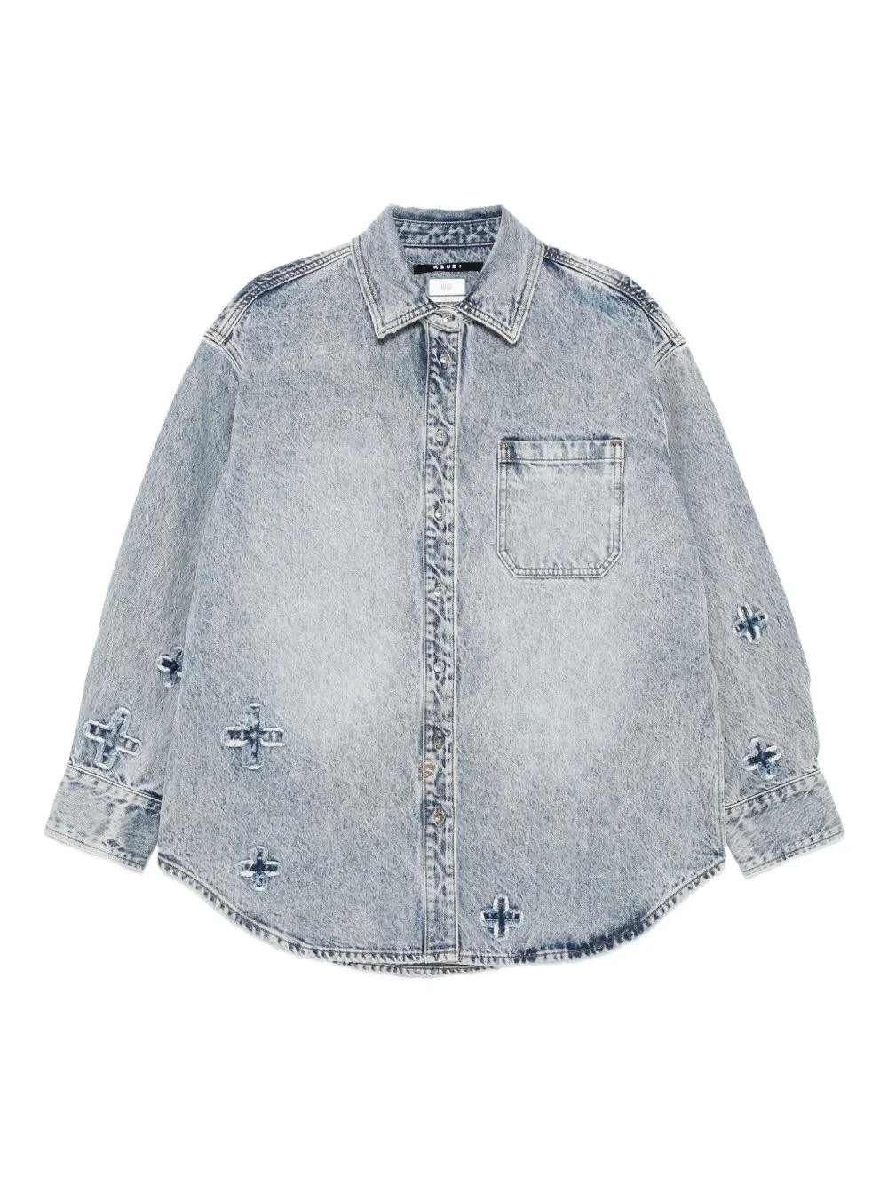 Klassic Kraftwerk cross-embellished denim shirt - 1