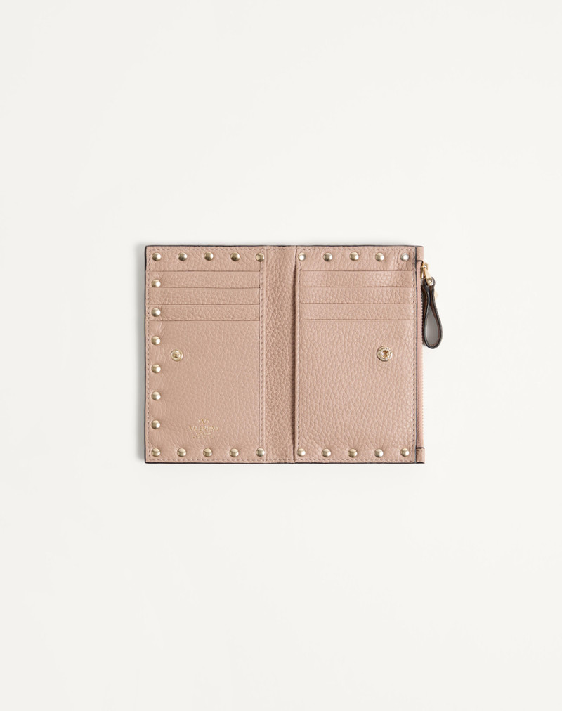 Valentino ROCKSTUD GRAINY CALFSKIN CARDHOLDER WITH ZIPPER outlook