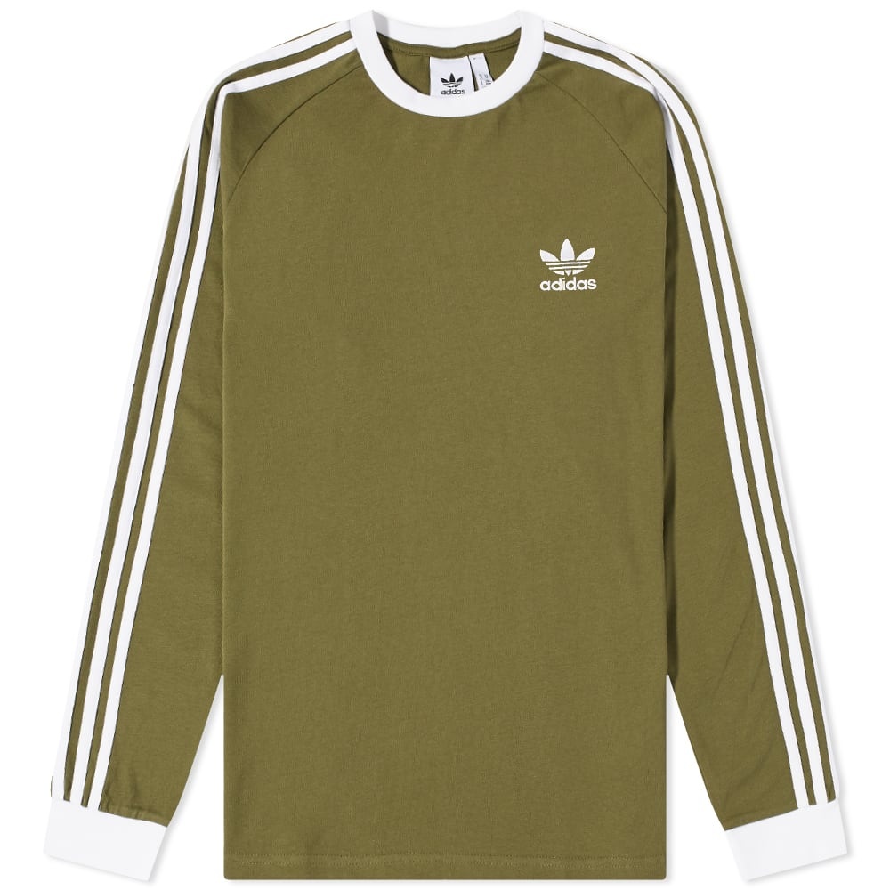 Adidas Long Sleeve 3 Stripe Tee - 1