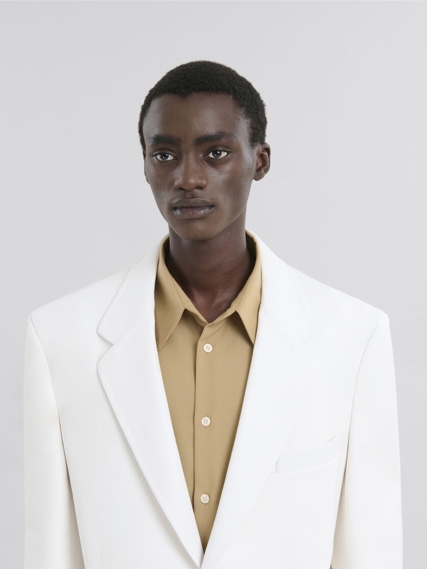 Marni WHITE NAPPA SINGLE BREASTED BLAZER | REVERSIBLE