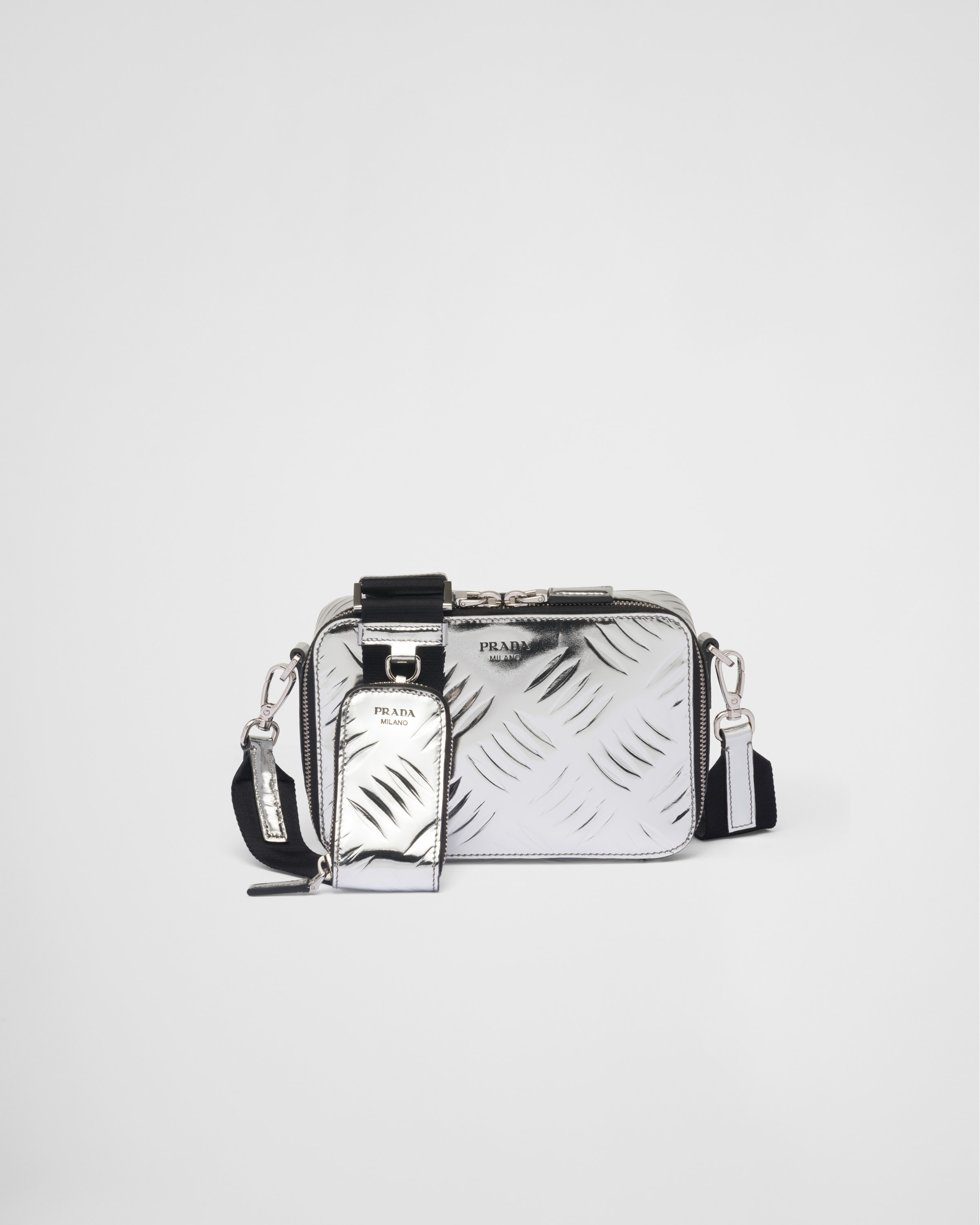 Prada Brique brushed leather bag with embossed motif - 1