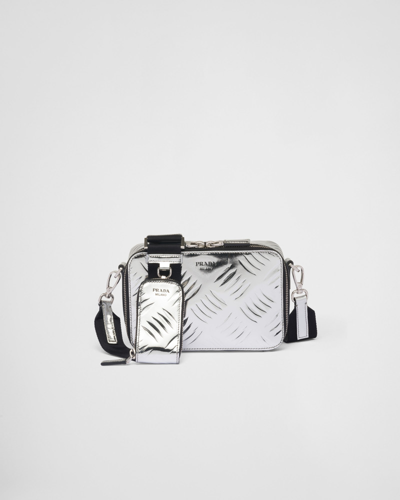 Prada Brique brushed leather bag with embossed motif 1