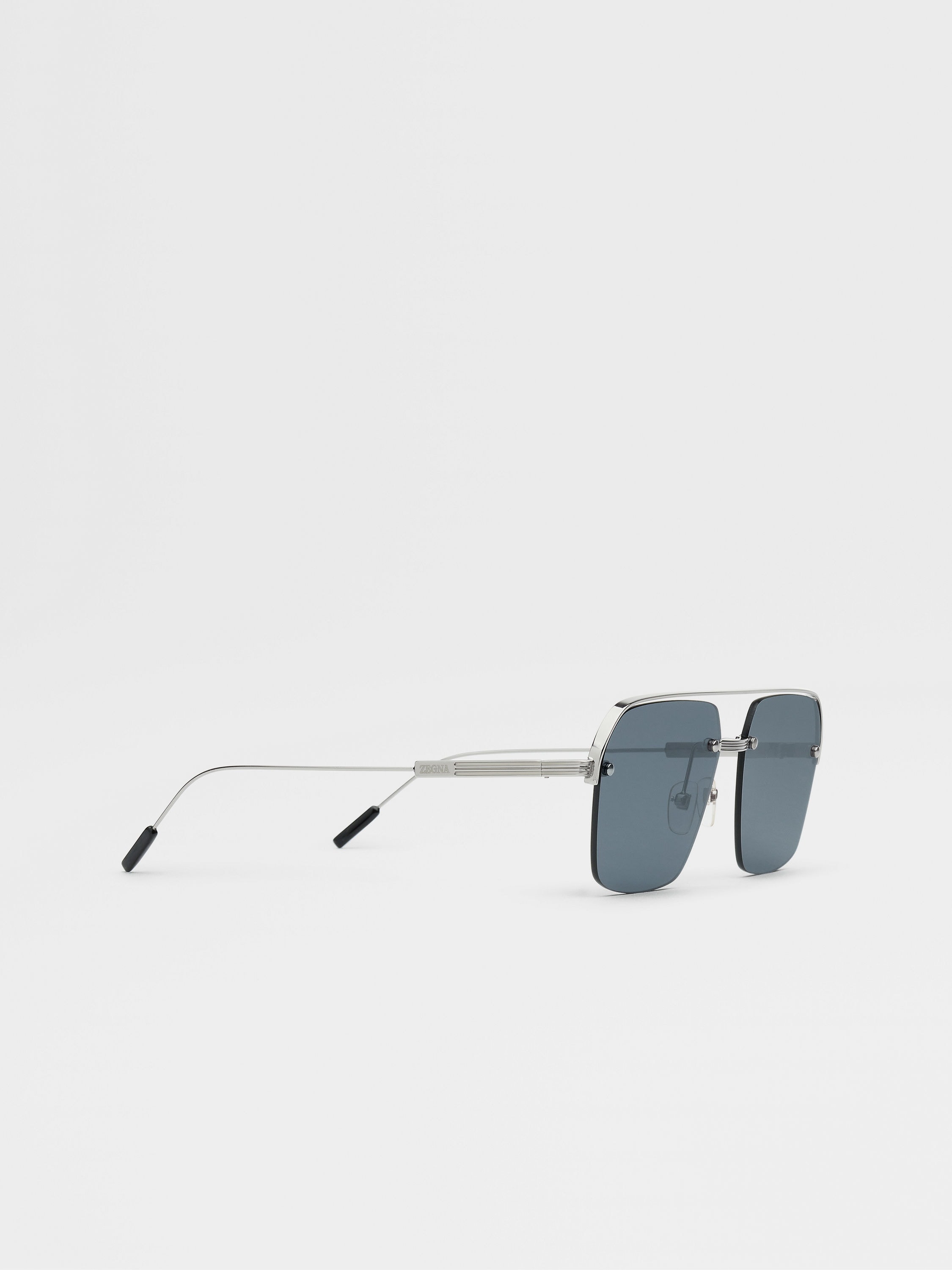 SHINY GUNMETAL METAL SUNGLASSES - 3