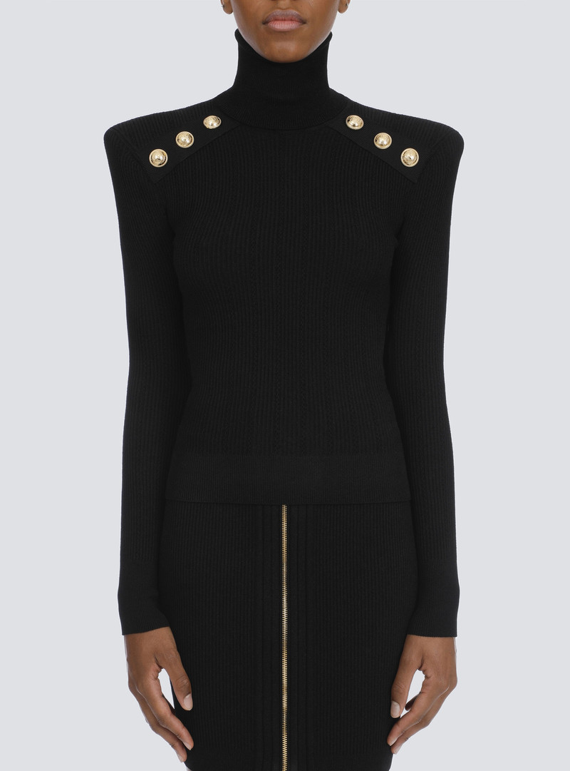 Knit jumper with gold buttons 6