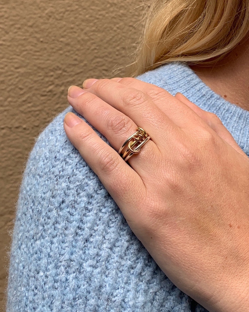 Spinelli Kilcollin Acacia 18K Two-Tone Gold and Sterling Silver Linked Rings outlook