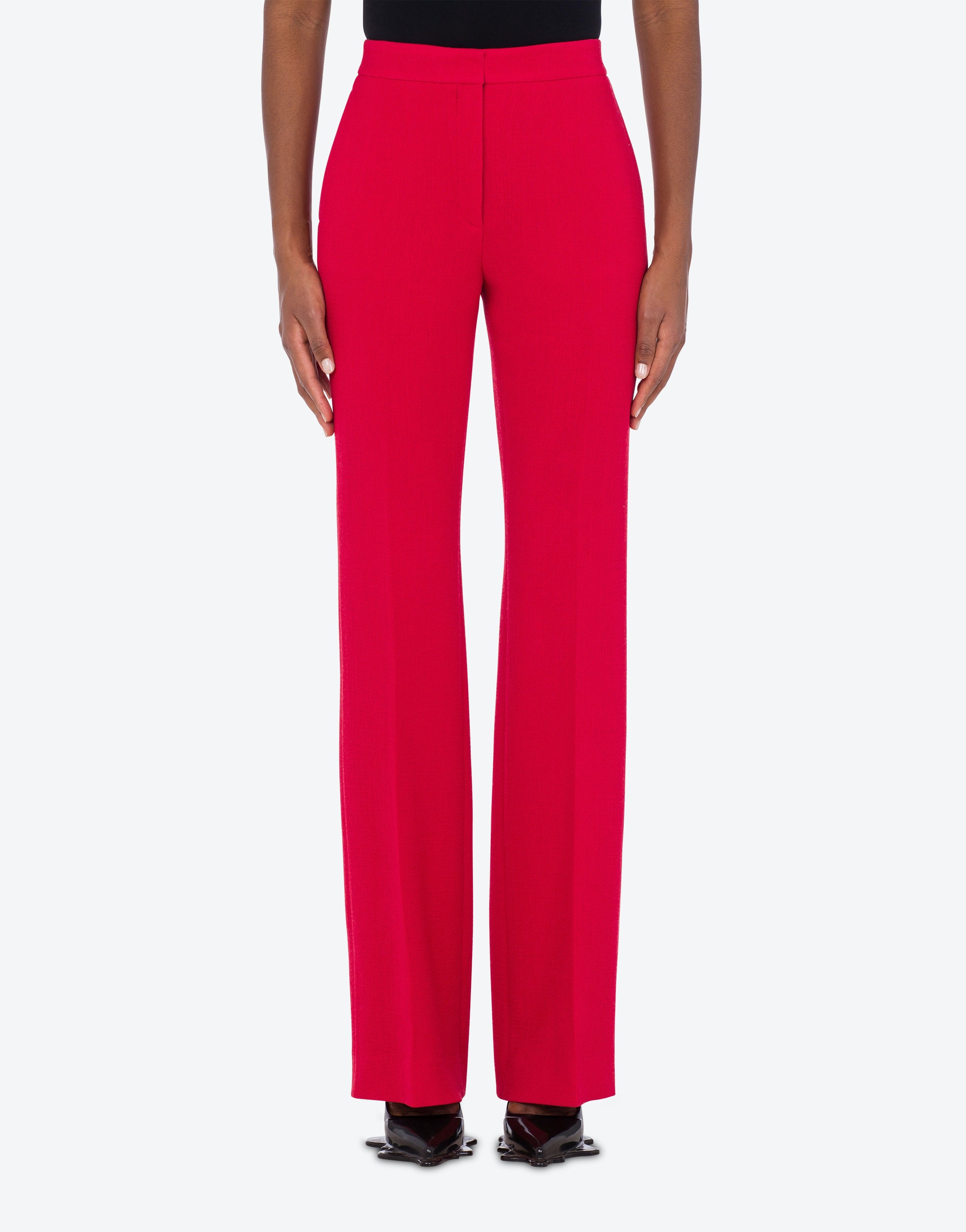 FLARED STRETCH CRÊPE TROUSERS - 2