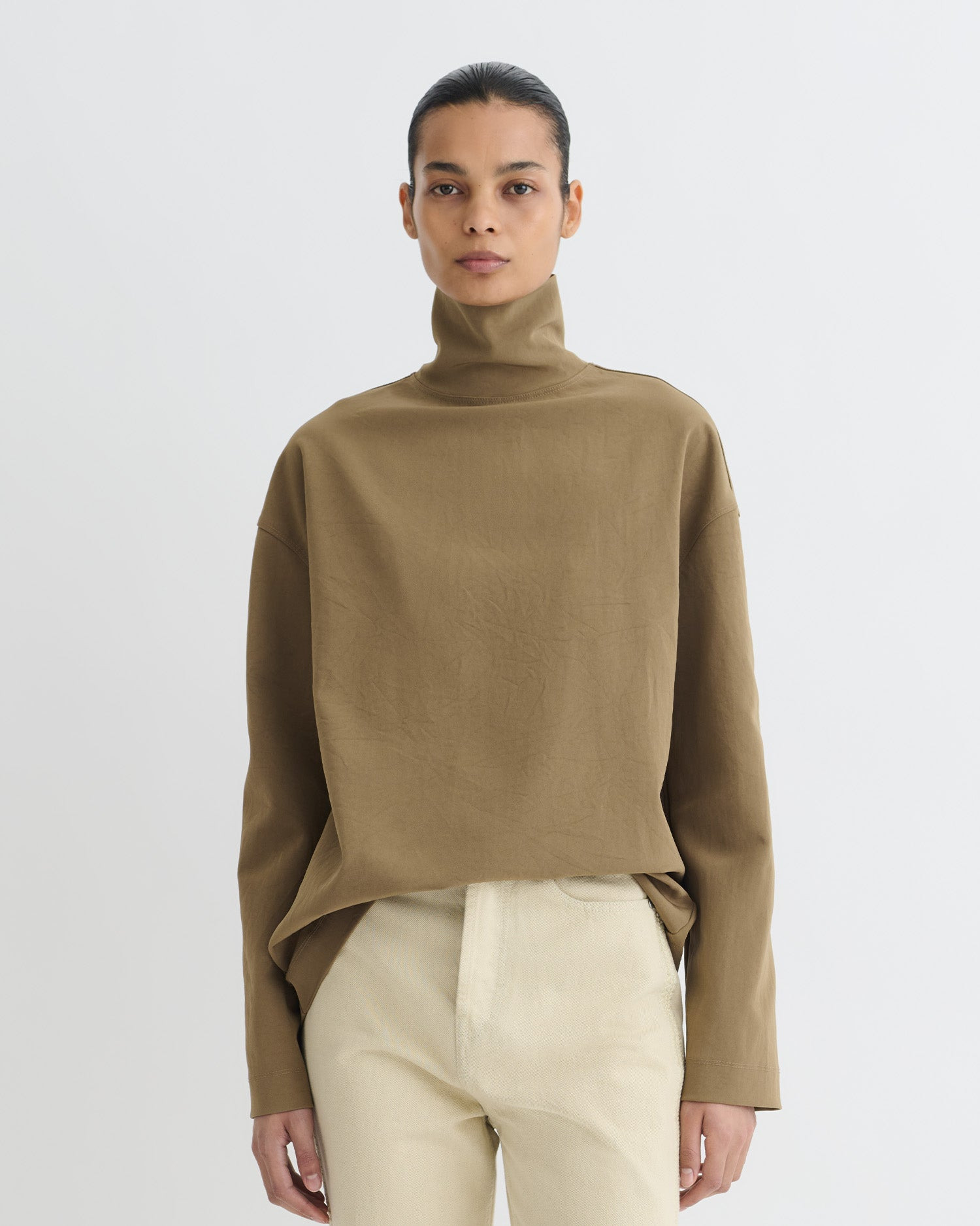 Paper Jersey Turtleneck Top - 2