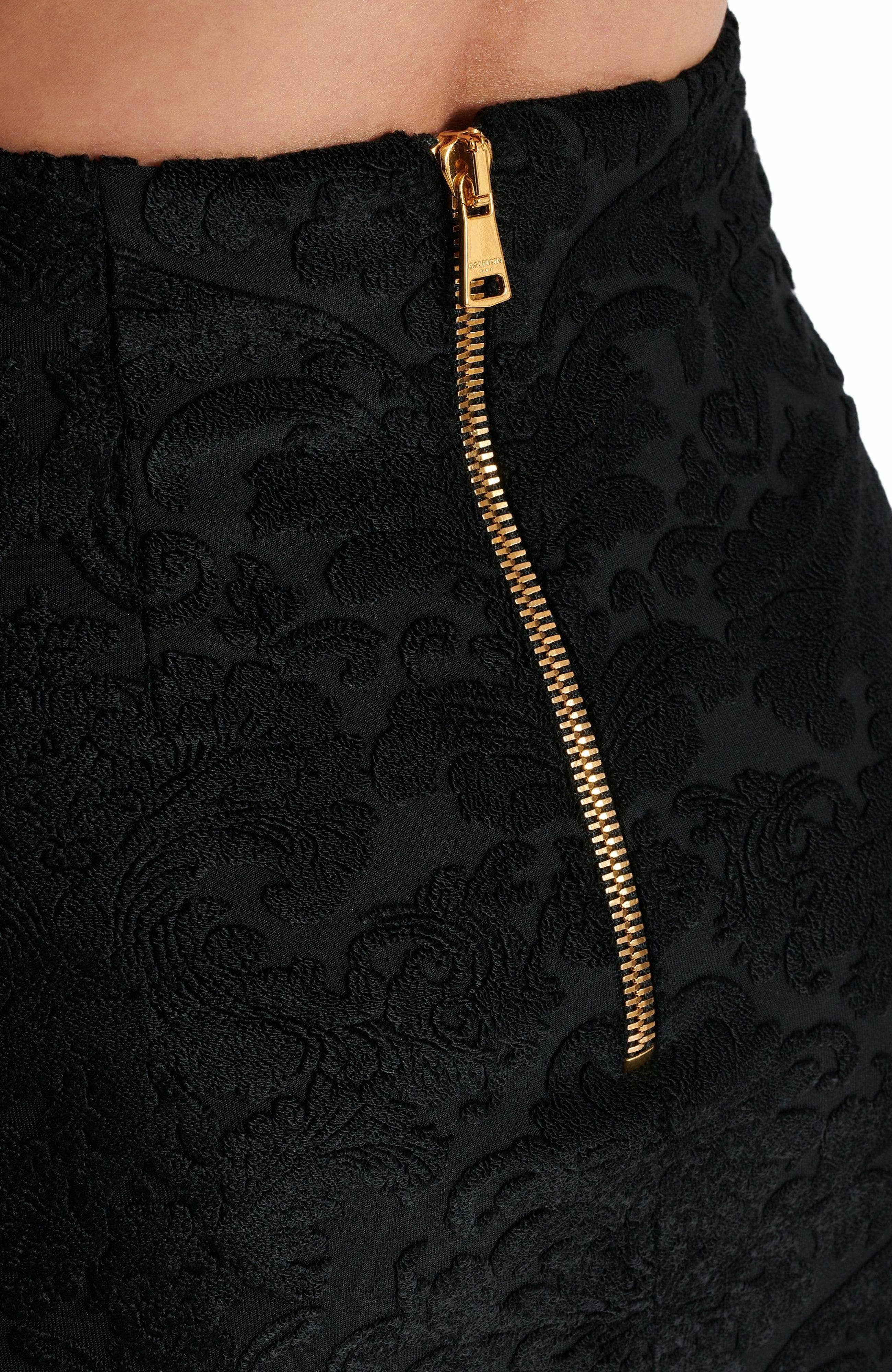 Balmain Baroque pattern midi skirt in Black at Nordstrom - 6