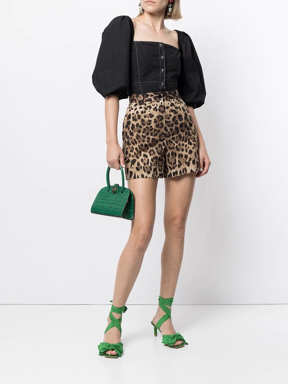 leopard-print tailored shorts - 2