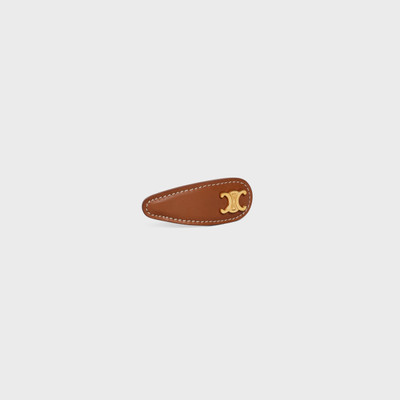 CELINE Triomphe Snap Hair Clip in Brass with Gold Finish, Calfskin and Steel outlook