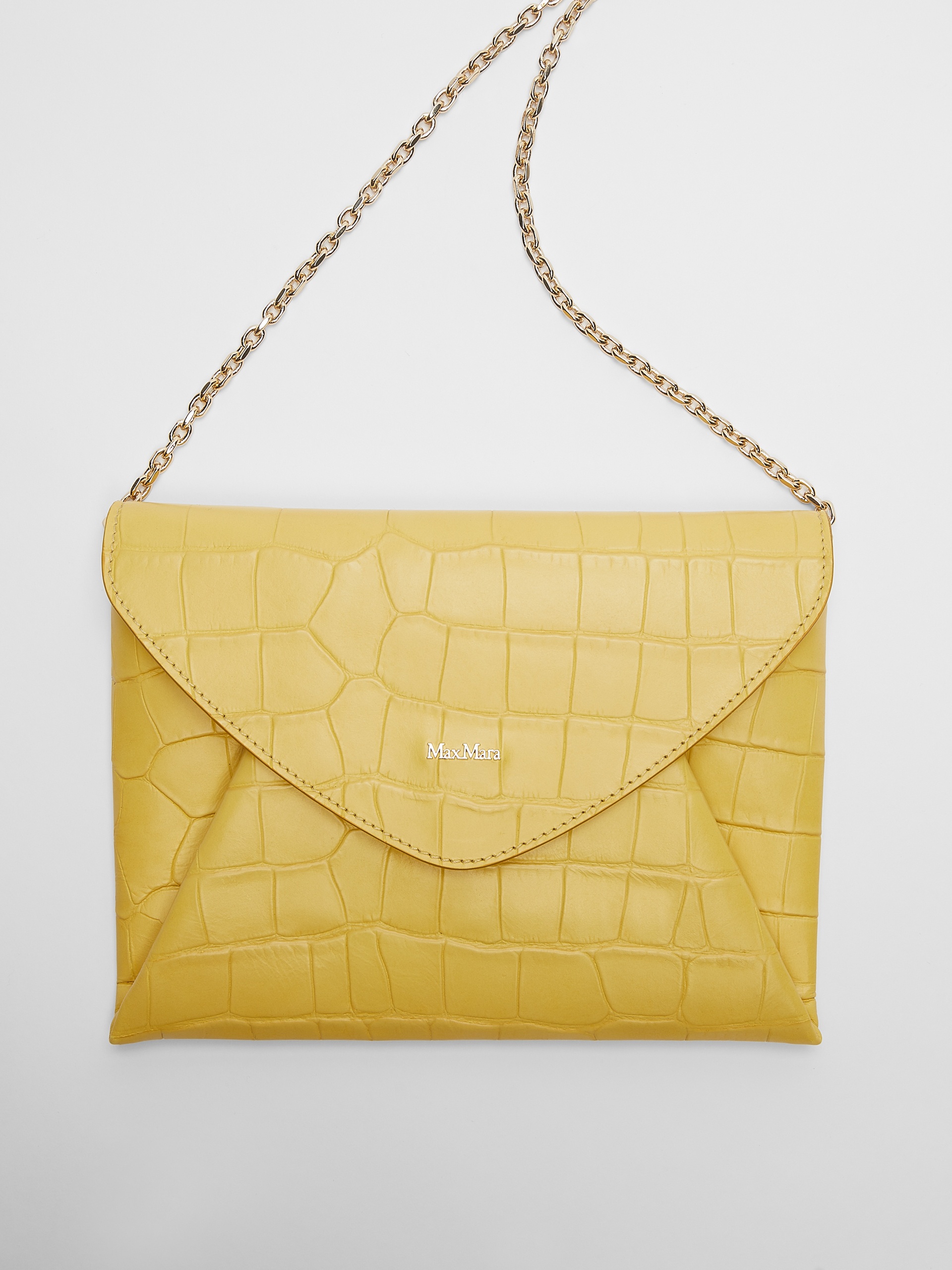 ENVELOP Crocodile-print leather clutch - 5
