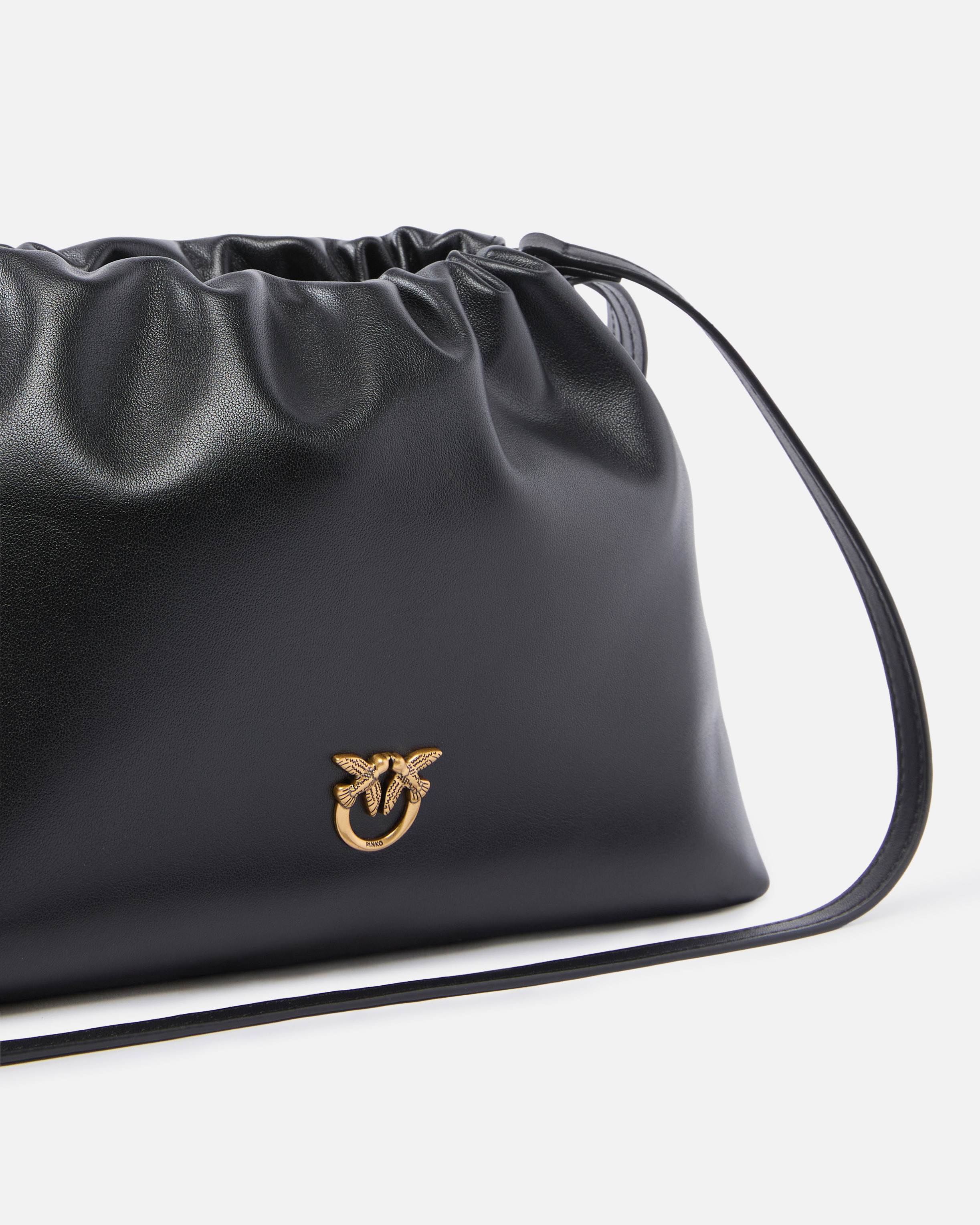 SMALL LATHER SHOULDER BAG WITH DRAWSTRING - 3