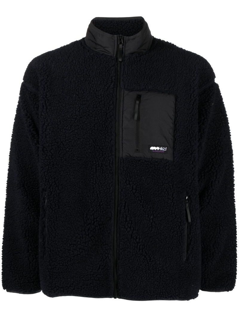 logo-patch fleece jacket 1