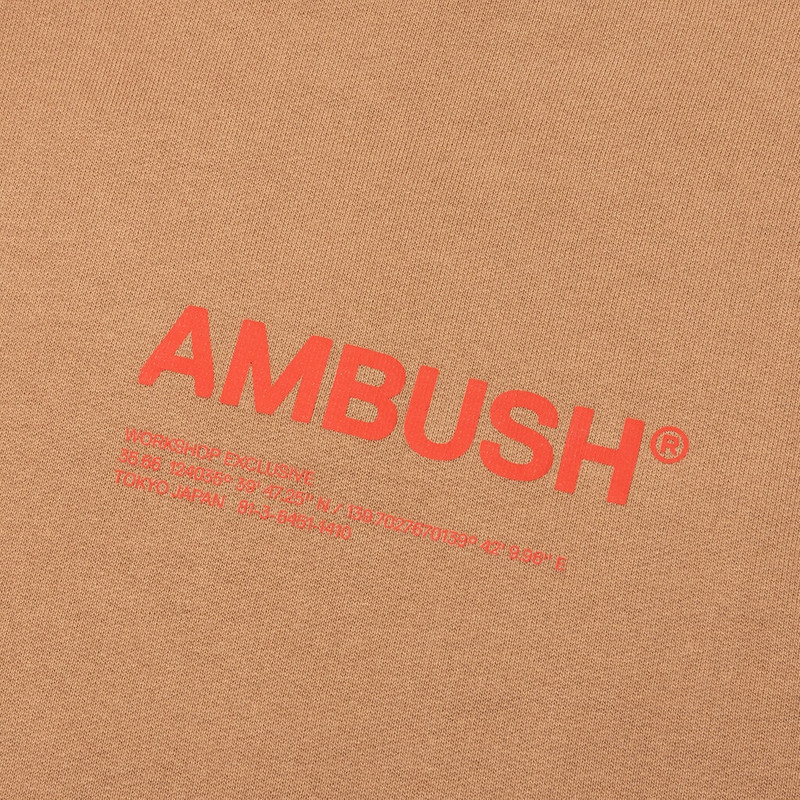 AMBUSH FLEECE WORKSHOP HOODIE - NATURAL/VALIANT POPPY 3