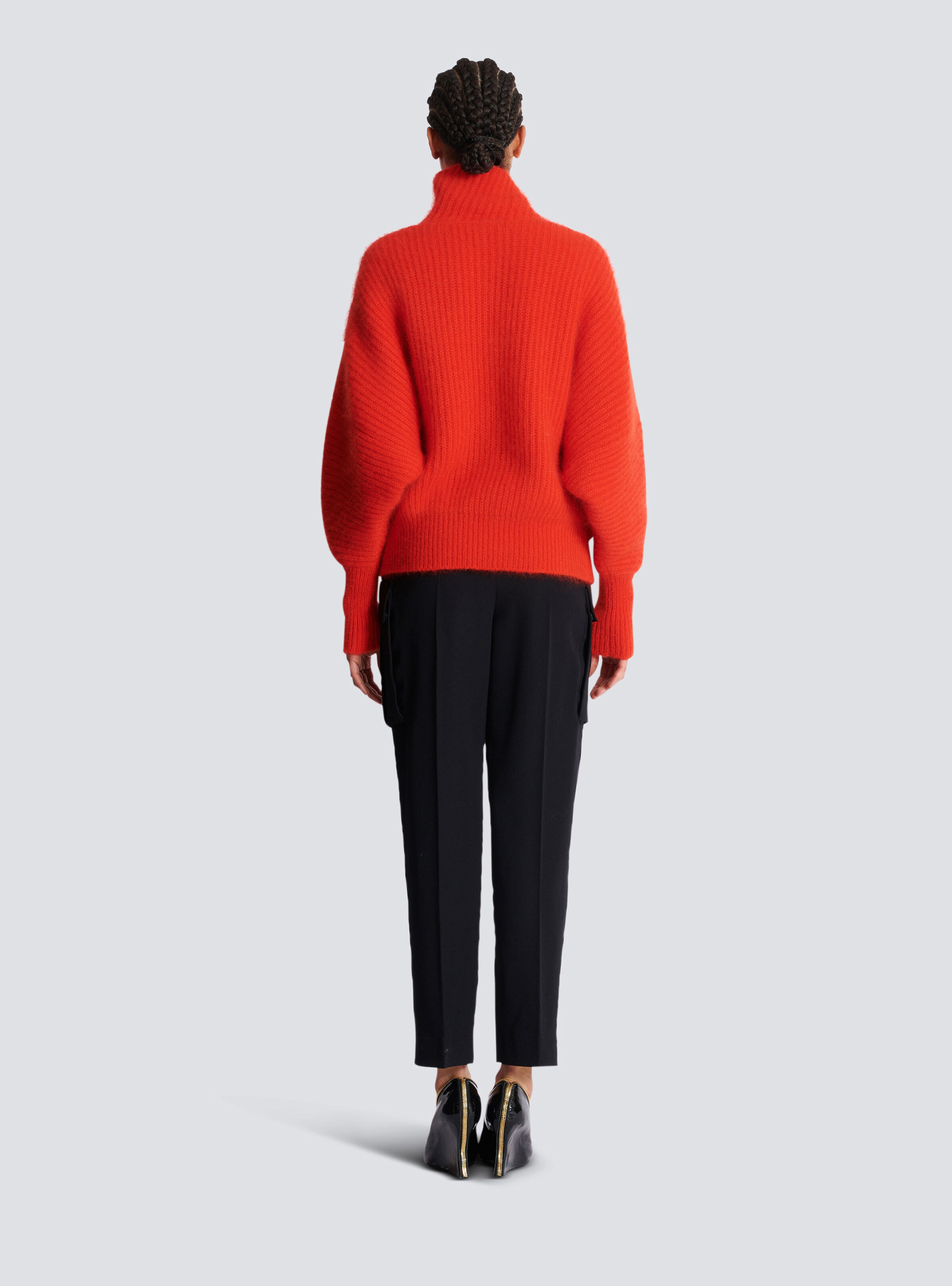 Mohair knit jumper with collar detail - 4