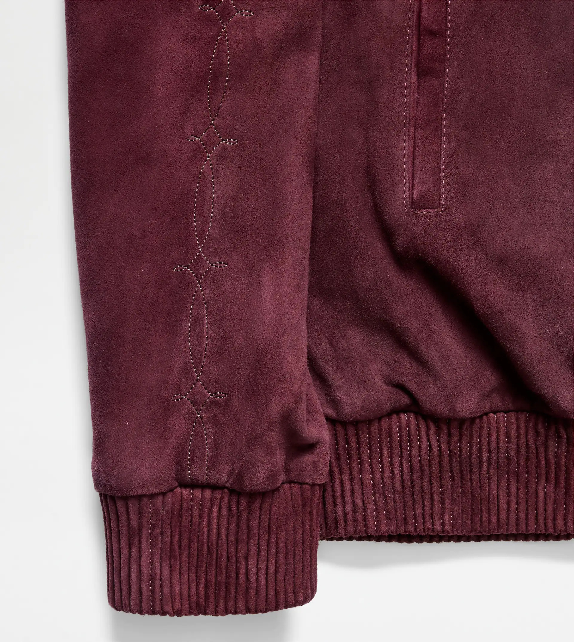 TRACKSUIT JACKET IN SUEDE - BURGUNDY - 6