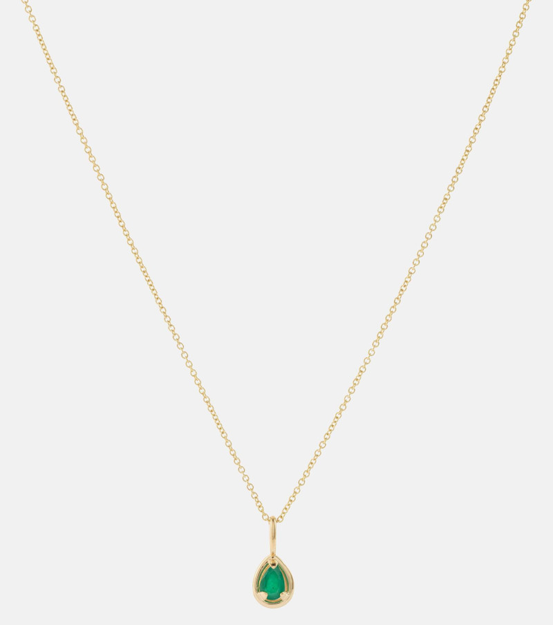 Bonbon 14kt gold pendant necklace with emerald 1