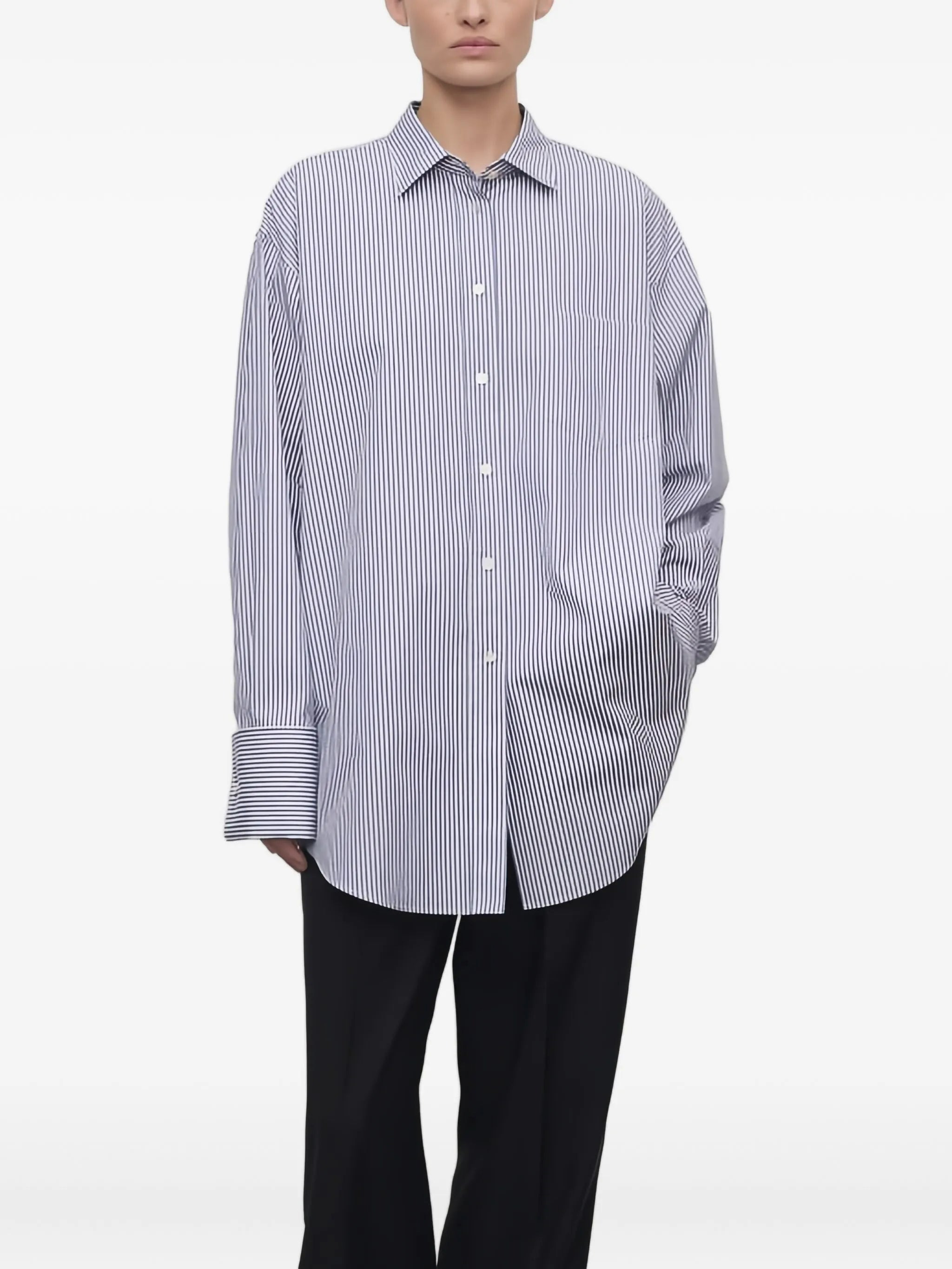 stripe-pattern cotton shirt - 2