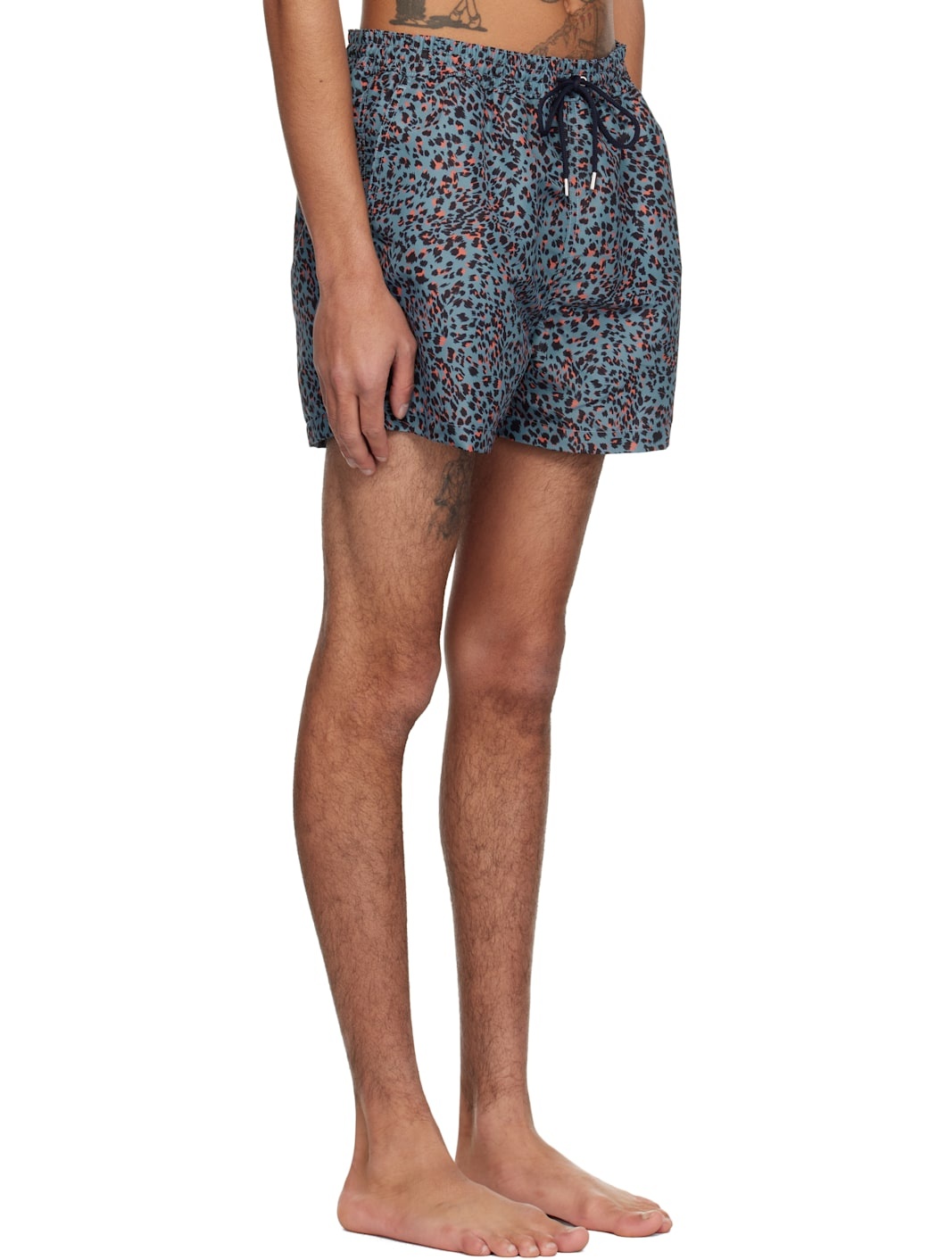Blue Leopard Print Swim Shorts - 2