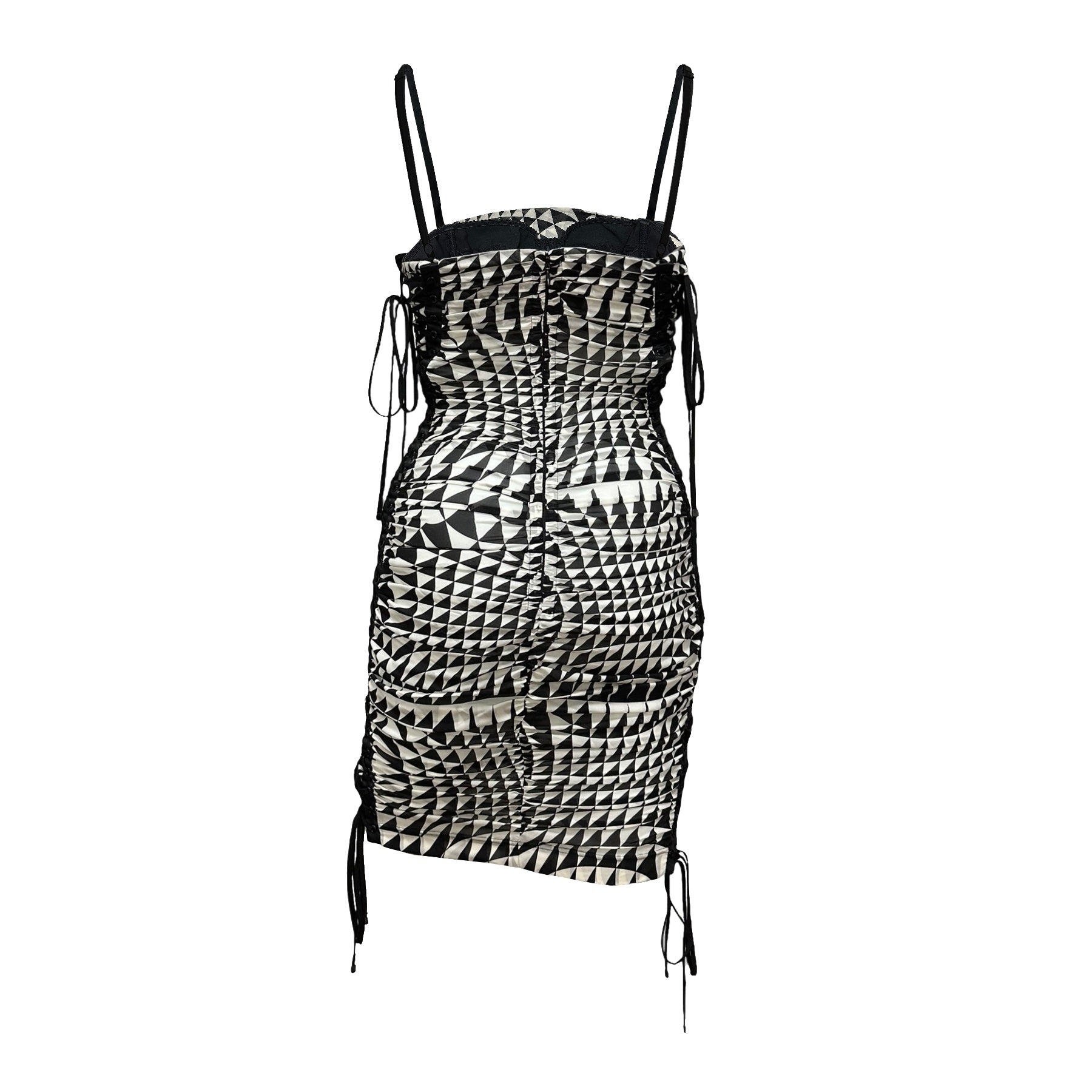 DOLCE&GABBANA Fall Winter 2003 Psychedelic Print Laced Up Mini Dress - 2