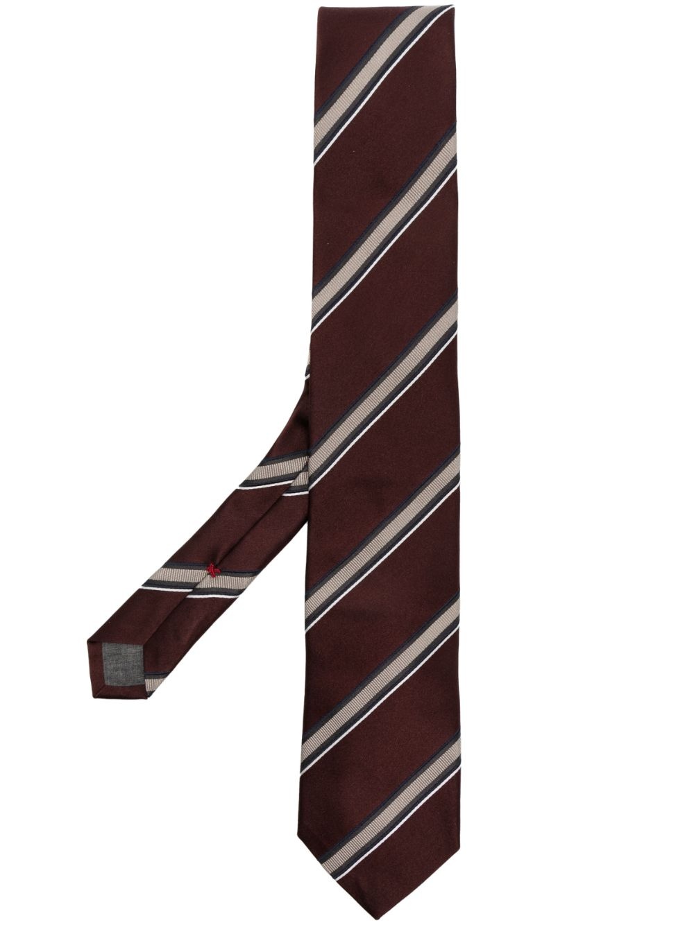 striped jacquard silk tie - 1