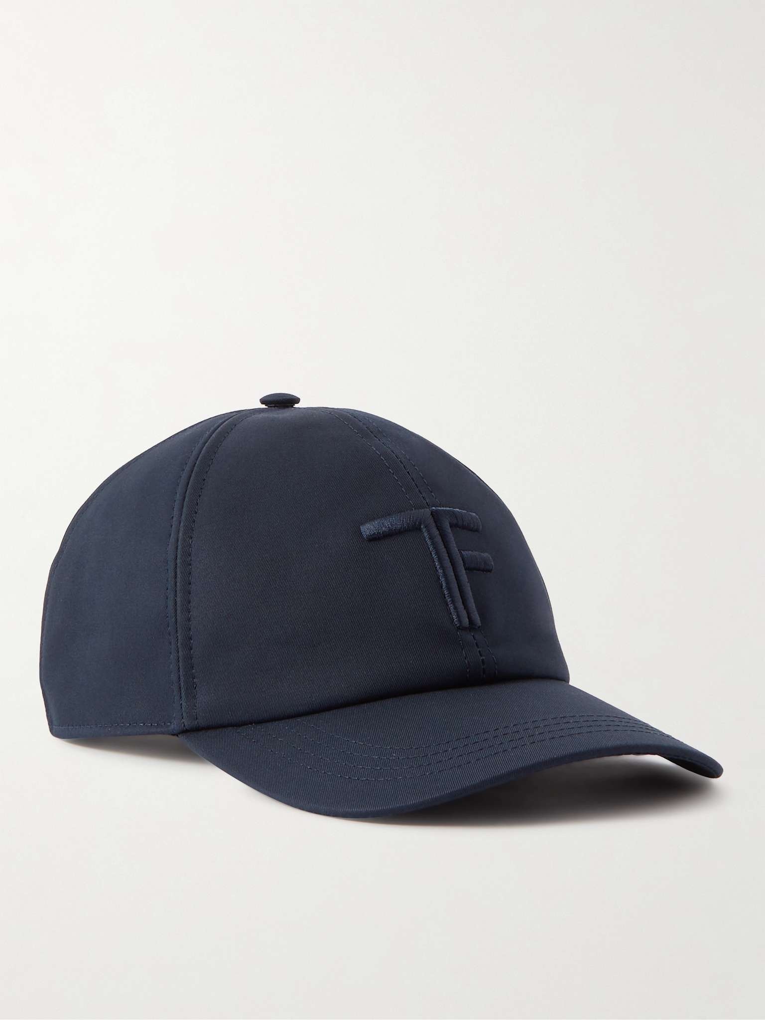 Leather-Trimmed Logo-Embroidered Cotton-Canvas Baseball Cap - 1