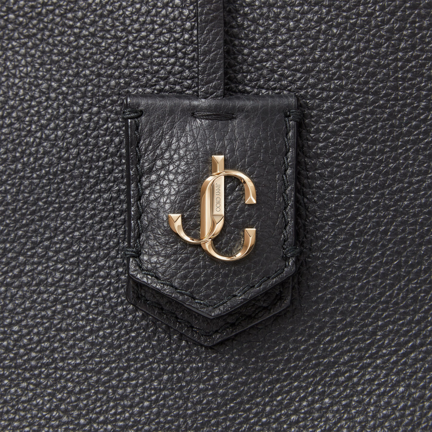 Nine2Five E/W
Black Grained Calf Leather Tote Handbag with JC Emblem - 4