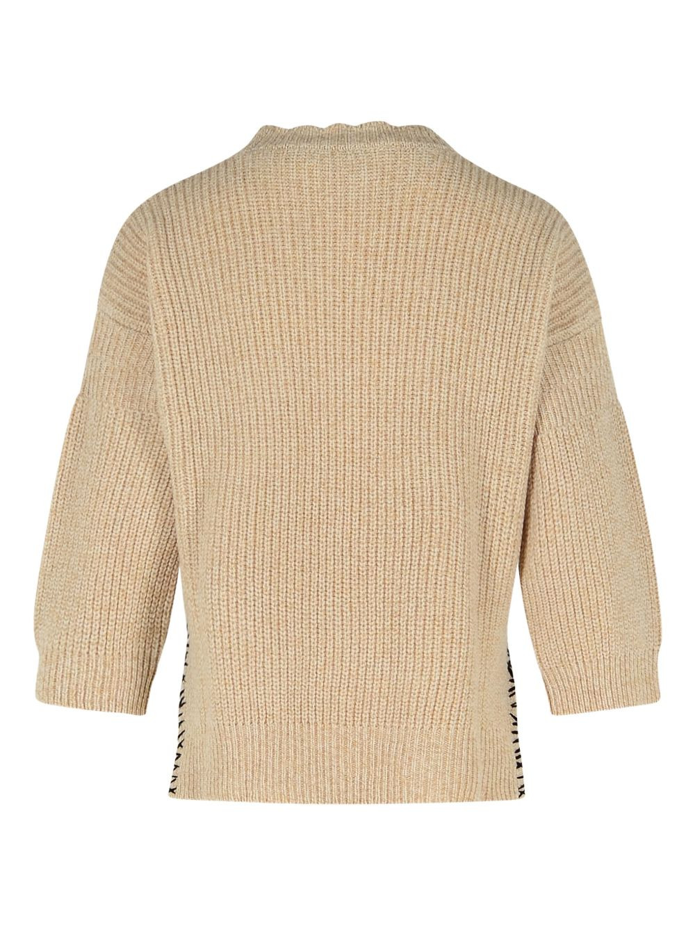 logo-embroidered side-split sweater - 2