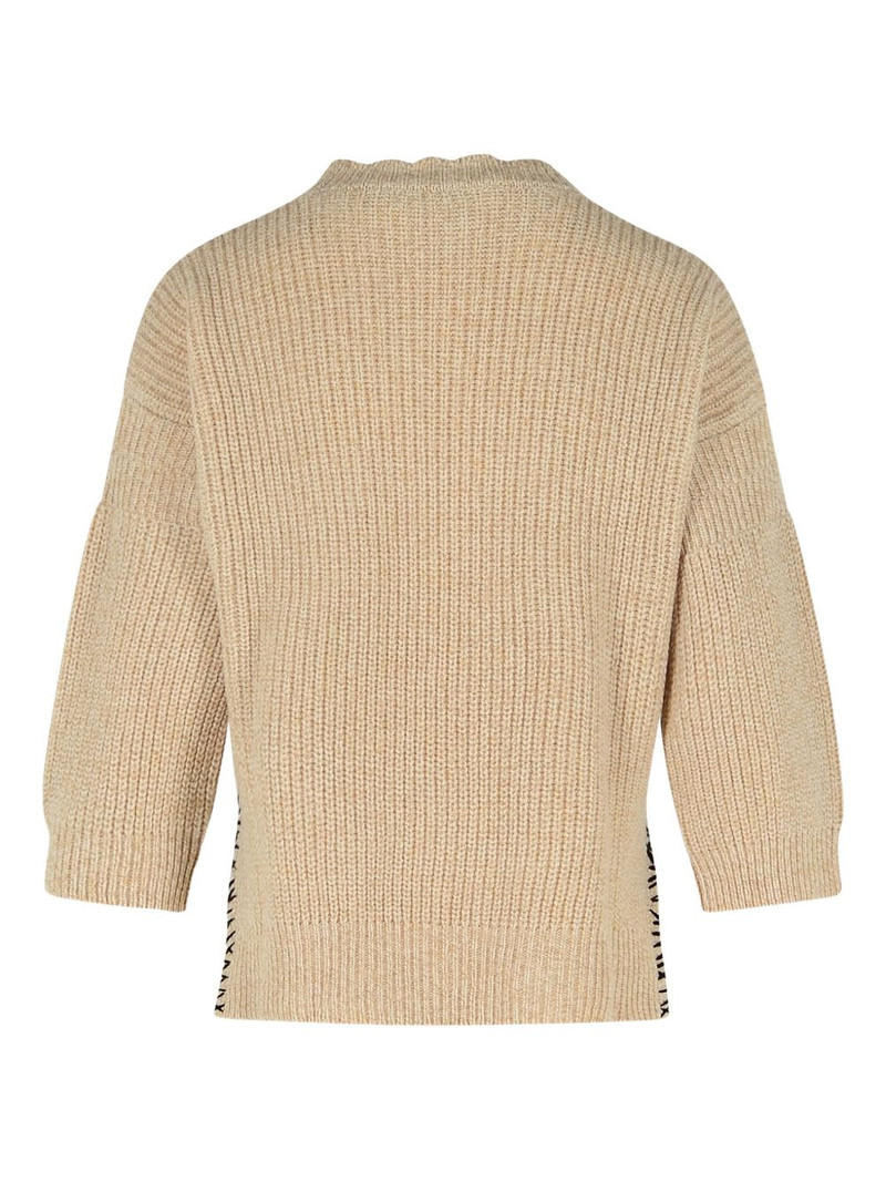 Marni logo-embroidered side-split sweater outlook
