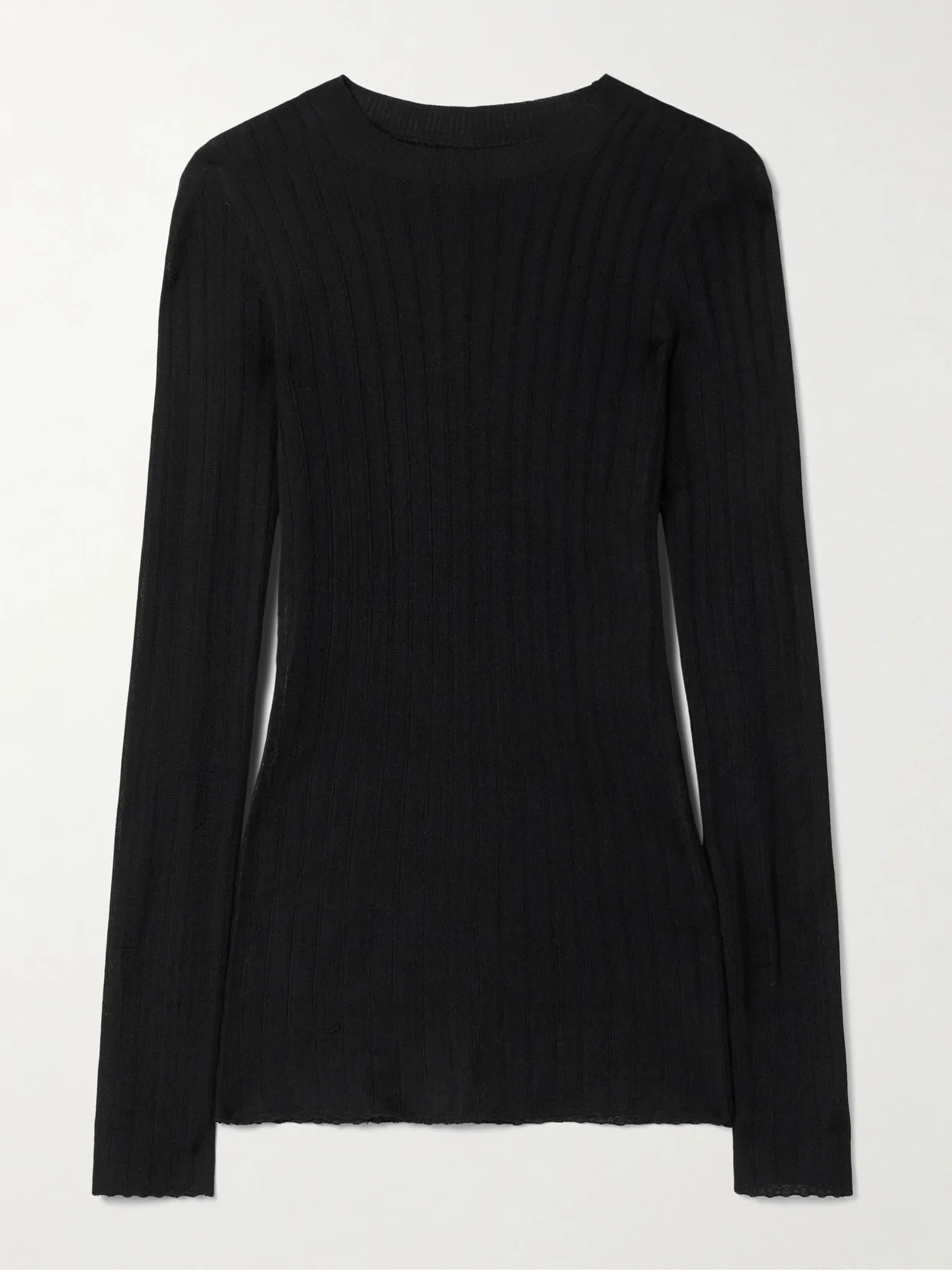 Elm Ribbed Silk And Wool-blend Top - 1
