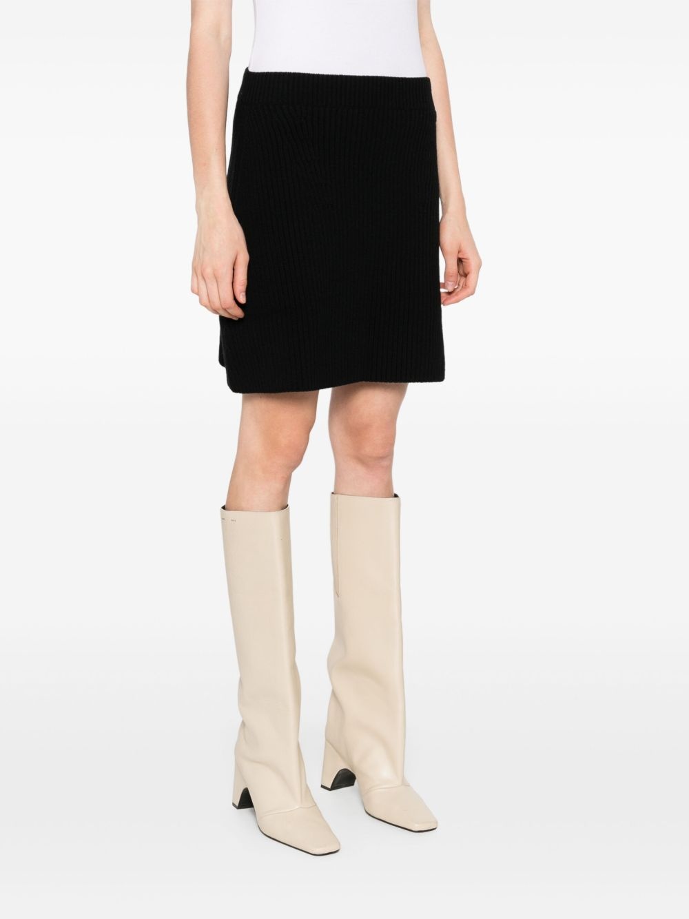 ribbed-knit wool mini skirt - 3