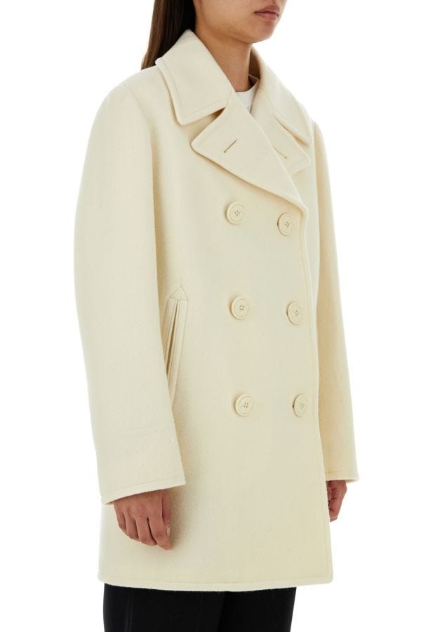 コート PRADA Ivory Wool Blend Coat Prada Prada Woman Ivory Wool Blend Coat | luosophy | REVERSIBLE