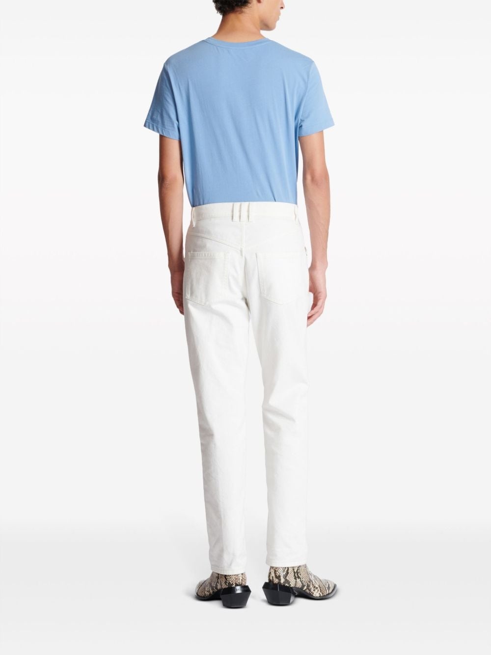 logo-embroidered straight-leg jeans - 4